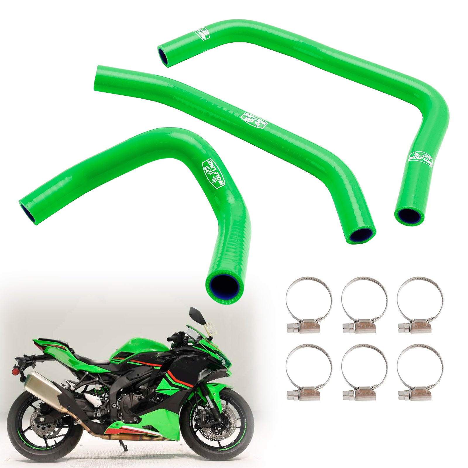 23-24 Kawasaki ZX4R ZX-4RR Kit de manguera de refrigerante de radiador de silicona