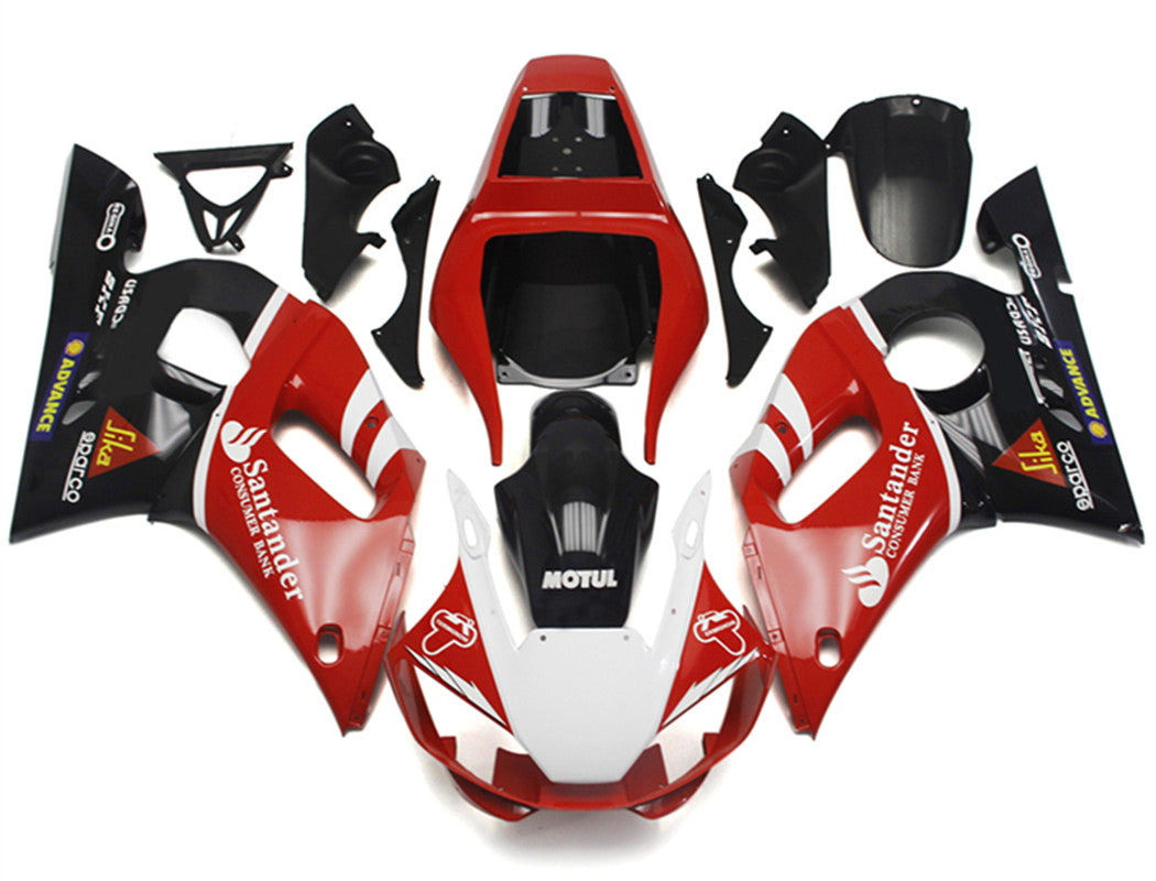 Amotopart Yamaha YZF 600 R6 1998-2002 Red&Black Style5 Fairing Kit