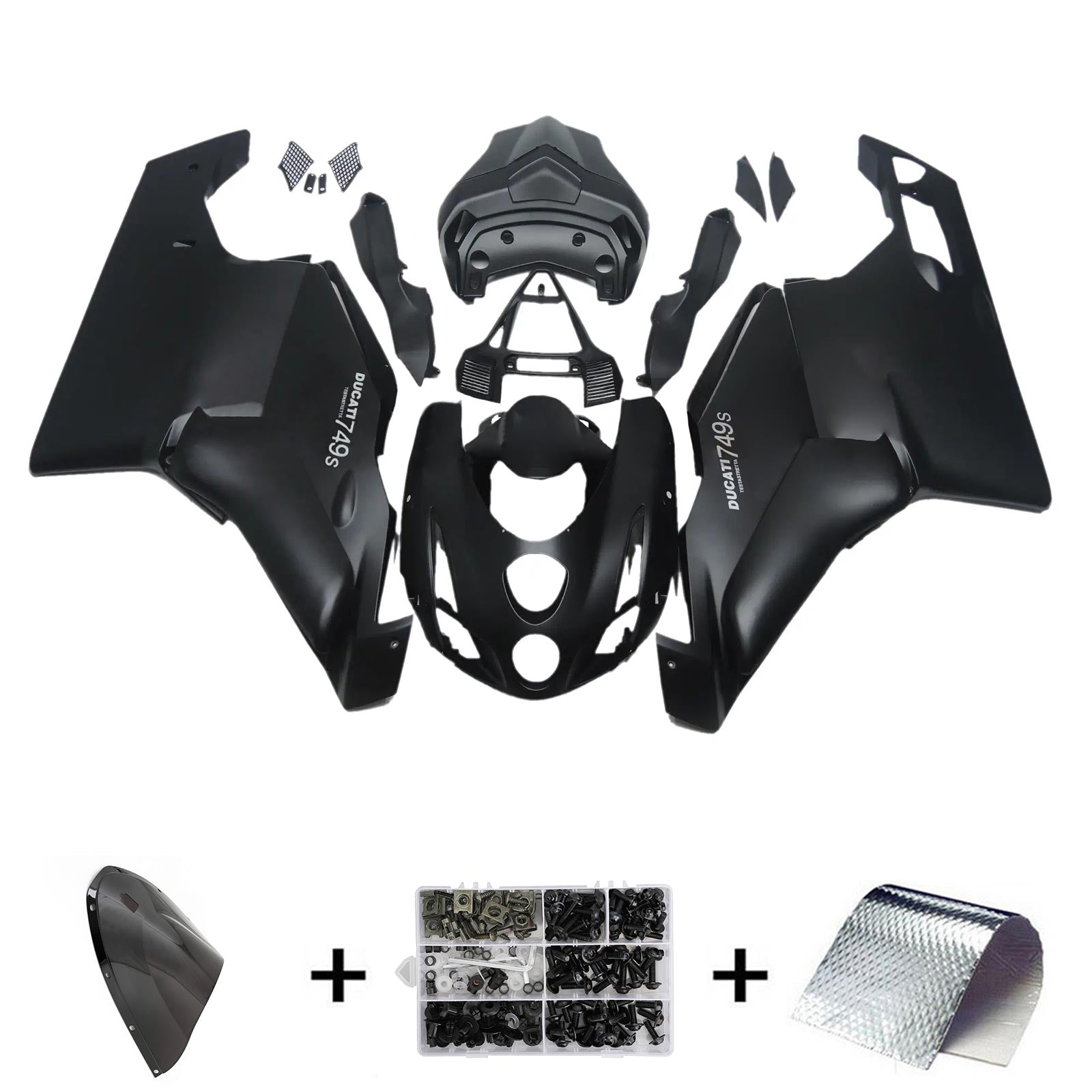 Amotopart 2003 2004 Ducati 999 749 Kit carena nero opaco