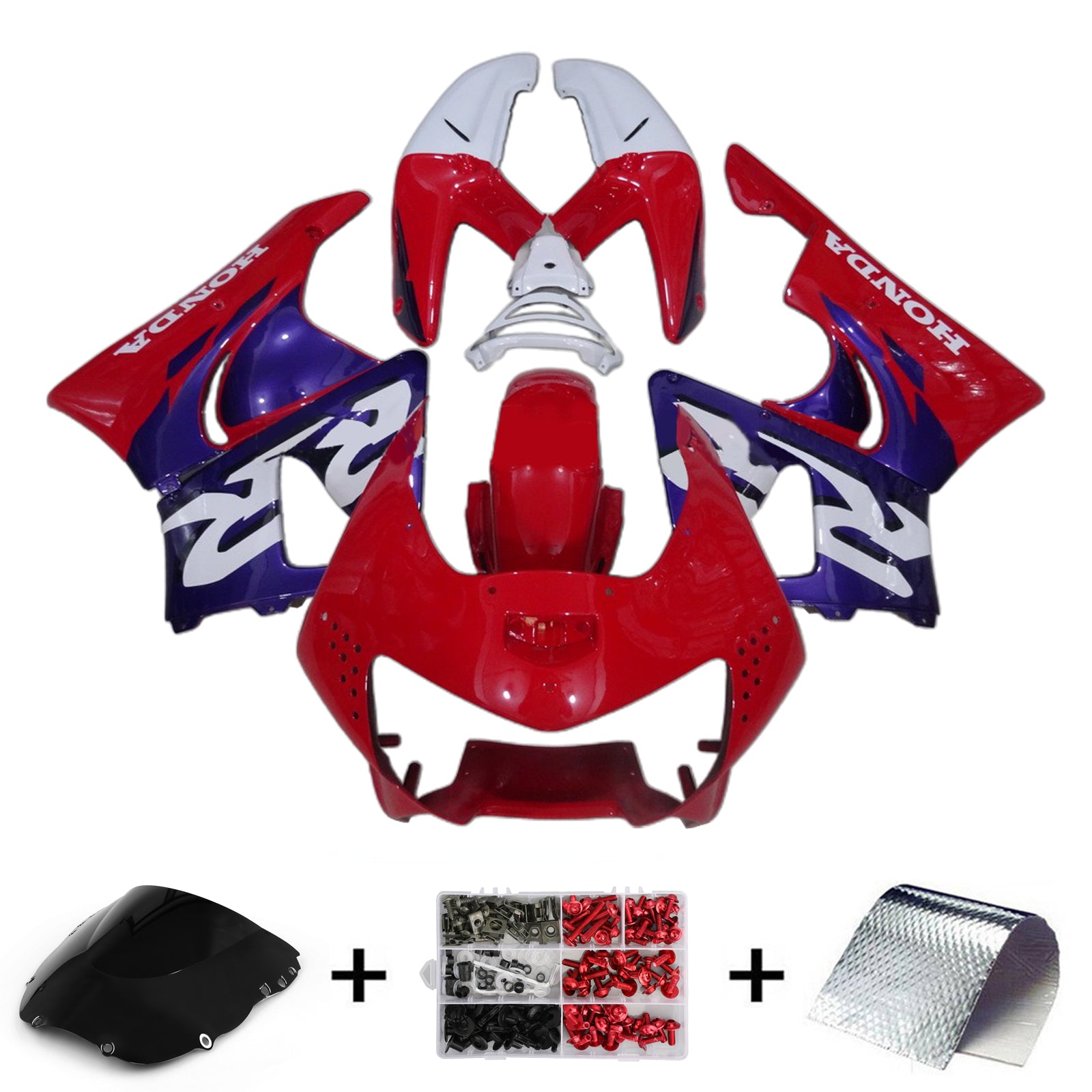 Amotopart 1998-1999 Honda CBR900RR 919 Red Blue White Fairing Kit