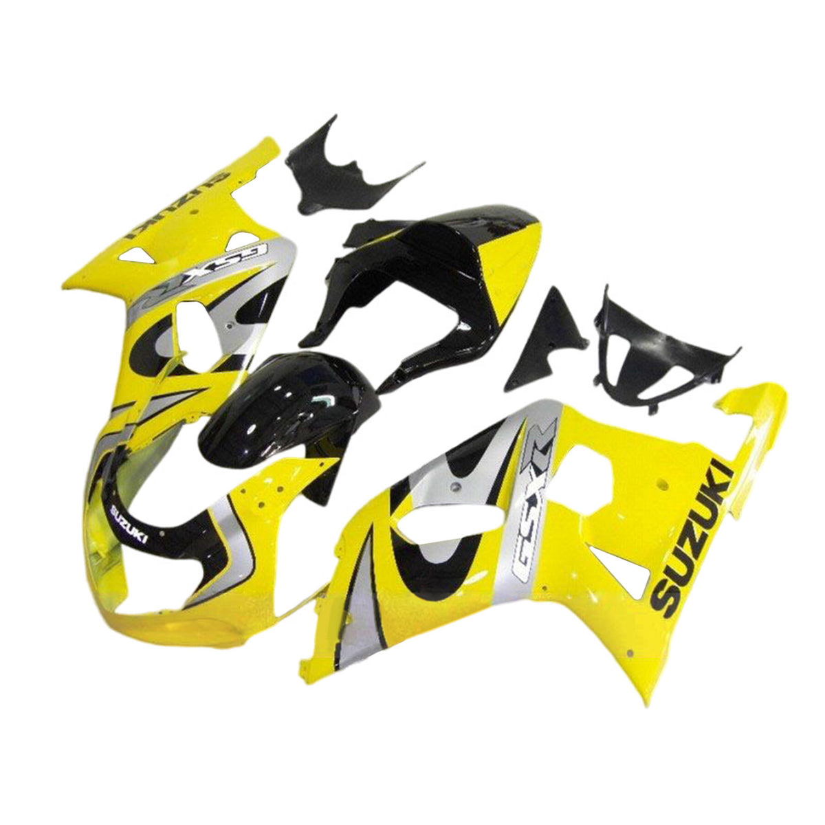 Amotopart 2001-2003 GSXR600 2000-2003 GSXR750 K1 Suzuki Kit de carénage jaune et noir