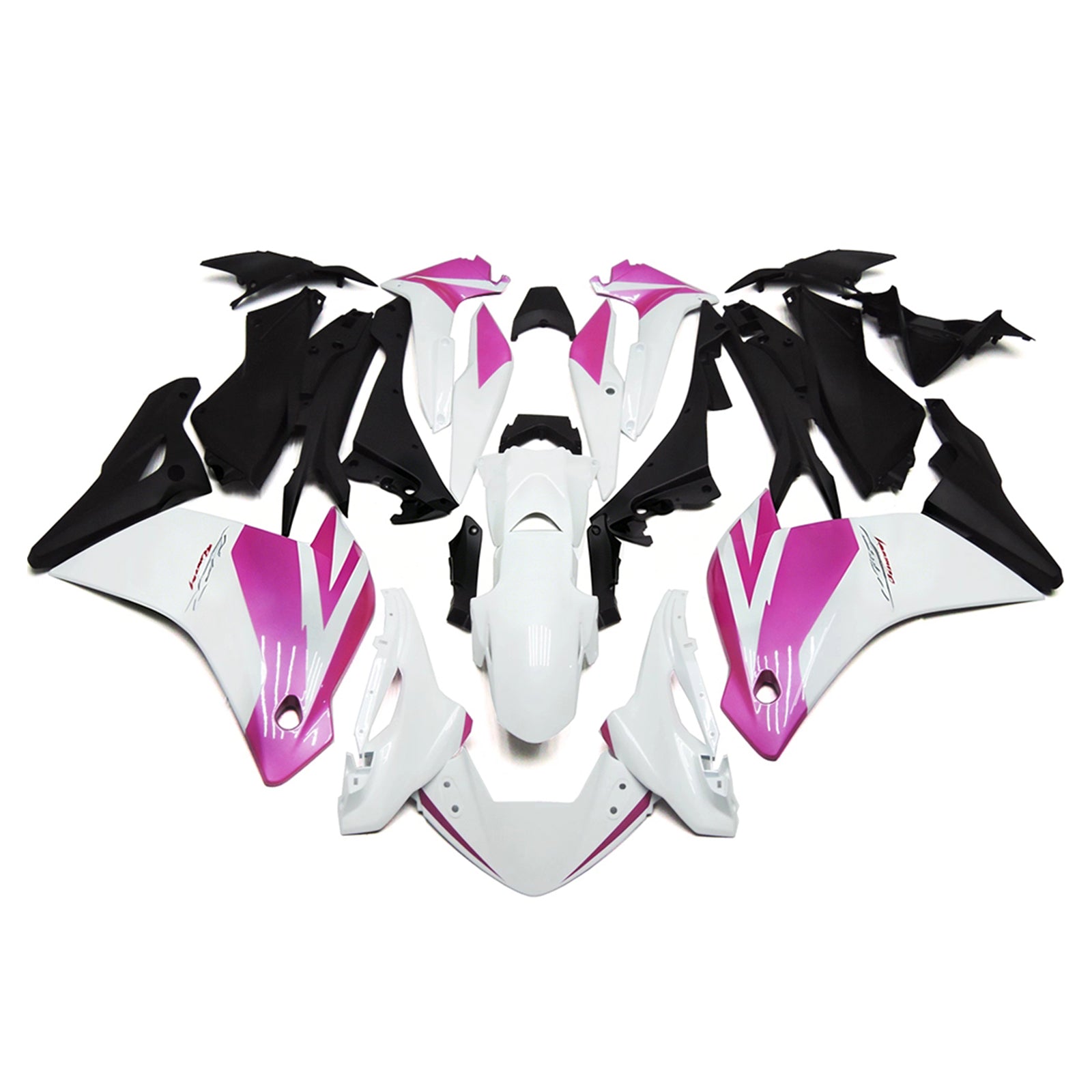 Amotopart 2011-2015 Honda CBR250R Blanco/Negro/Rosa Kit de carenado