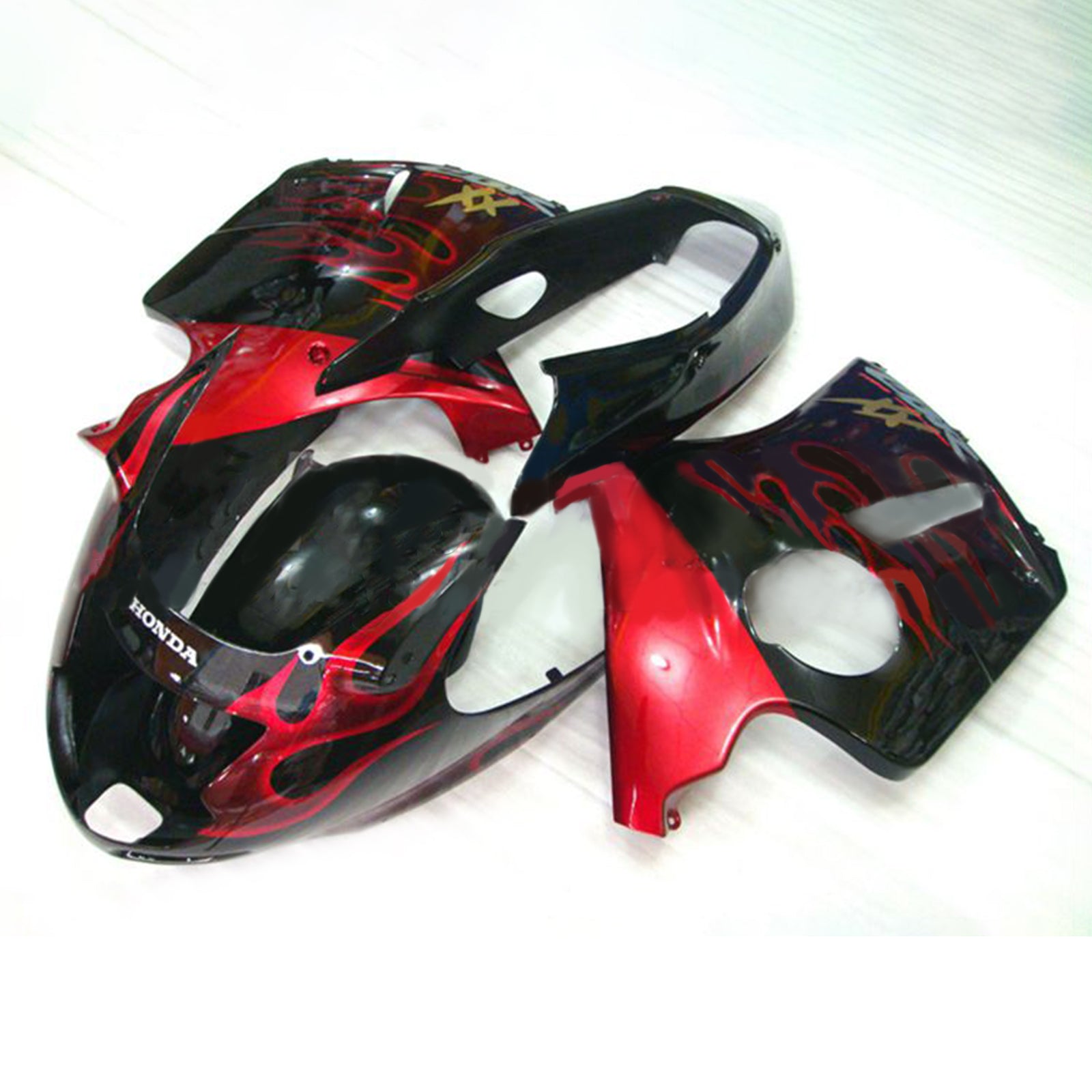 Amotopart 1996-2007 CBR1100XX SuperBlackBird ホンダ レッド&ブラック フェアリングキット