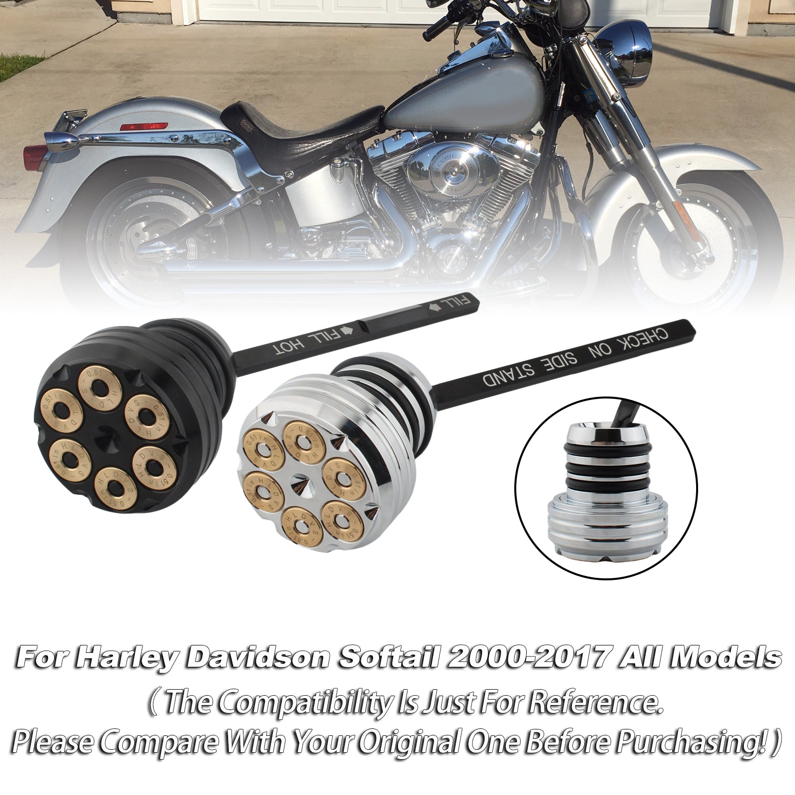 Oil Dipstick Tank Cap Plug For Softail 2000-2017 All Models