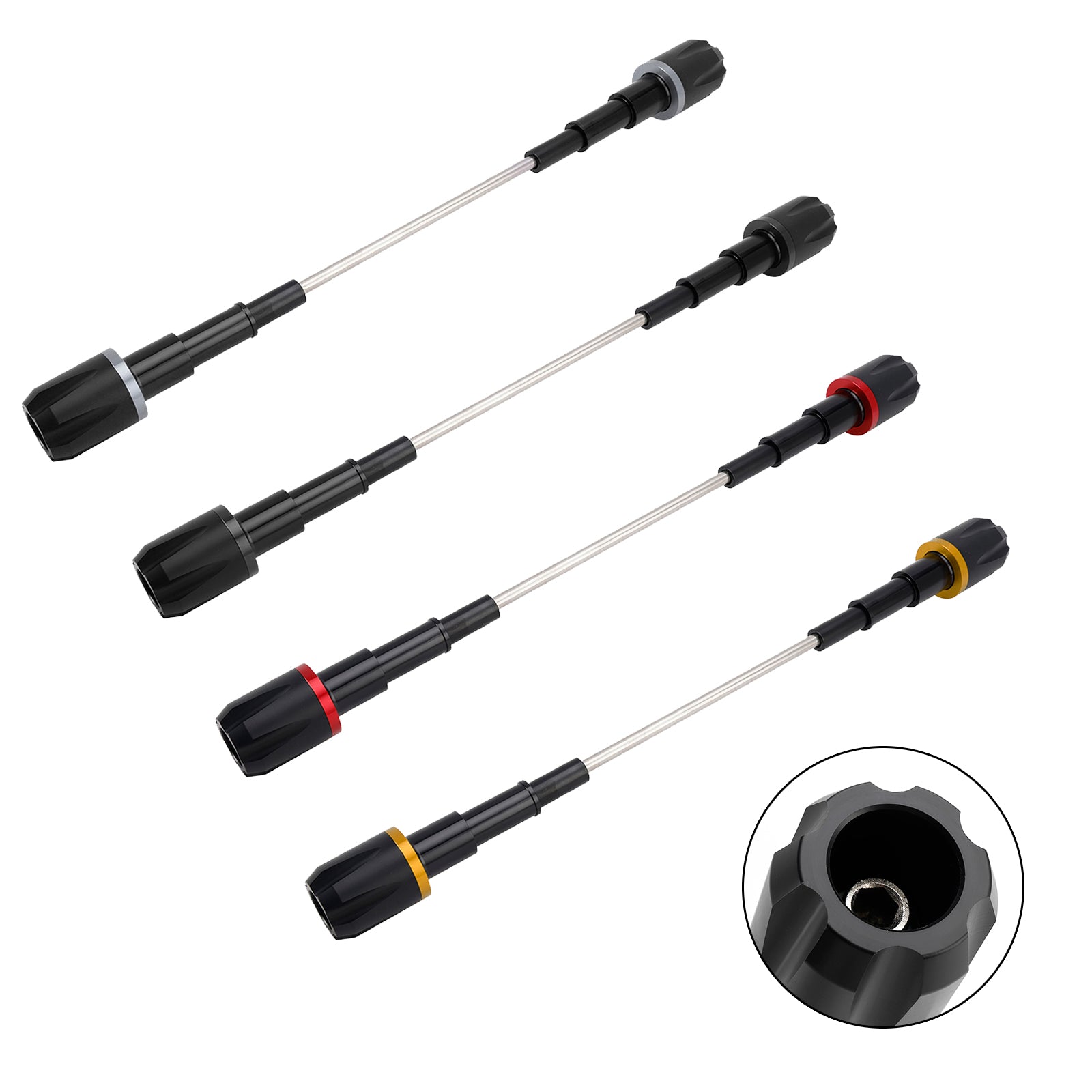 Du Cafe Racer Scrambler 800 Aluminum Frame Crash Slider Protection Gold Black