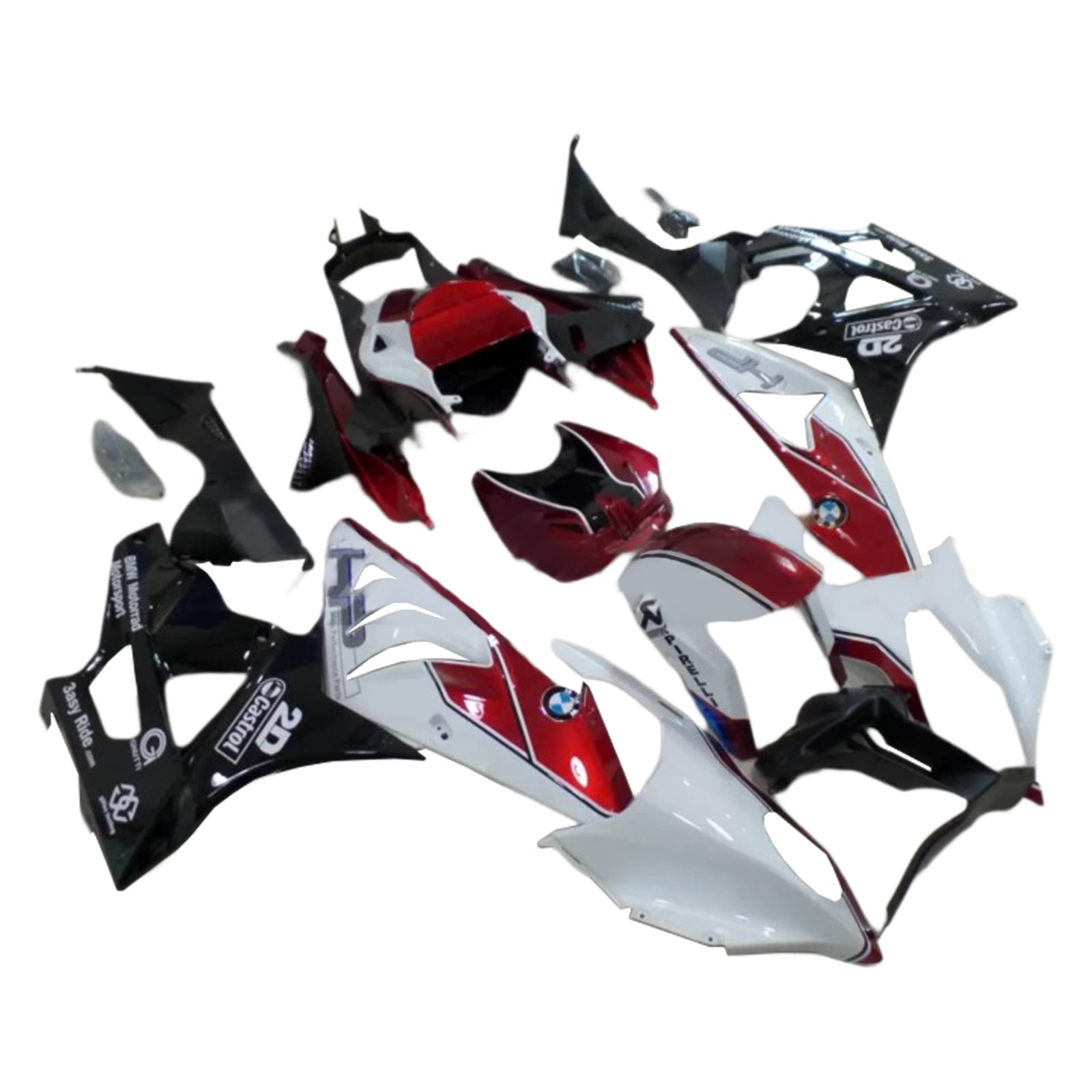 Amotopart BMW S1000RR 2009-2014 White&Red Style1 Fairing Kit