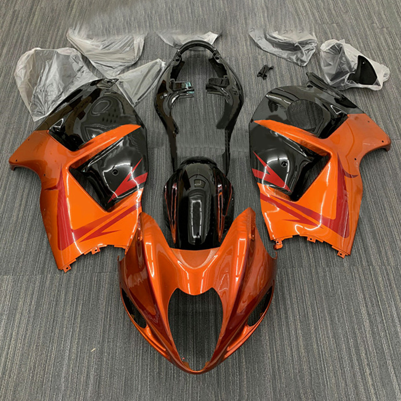 Amotopart 1999-2007 Suzuki Hayabusa GSX1300R Gloss Dark Orange Fairing Kit