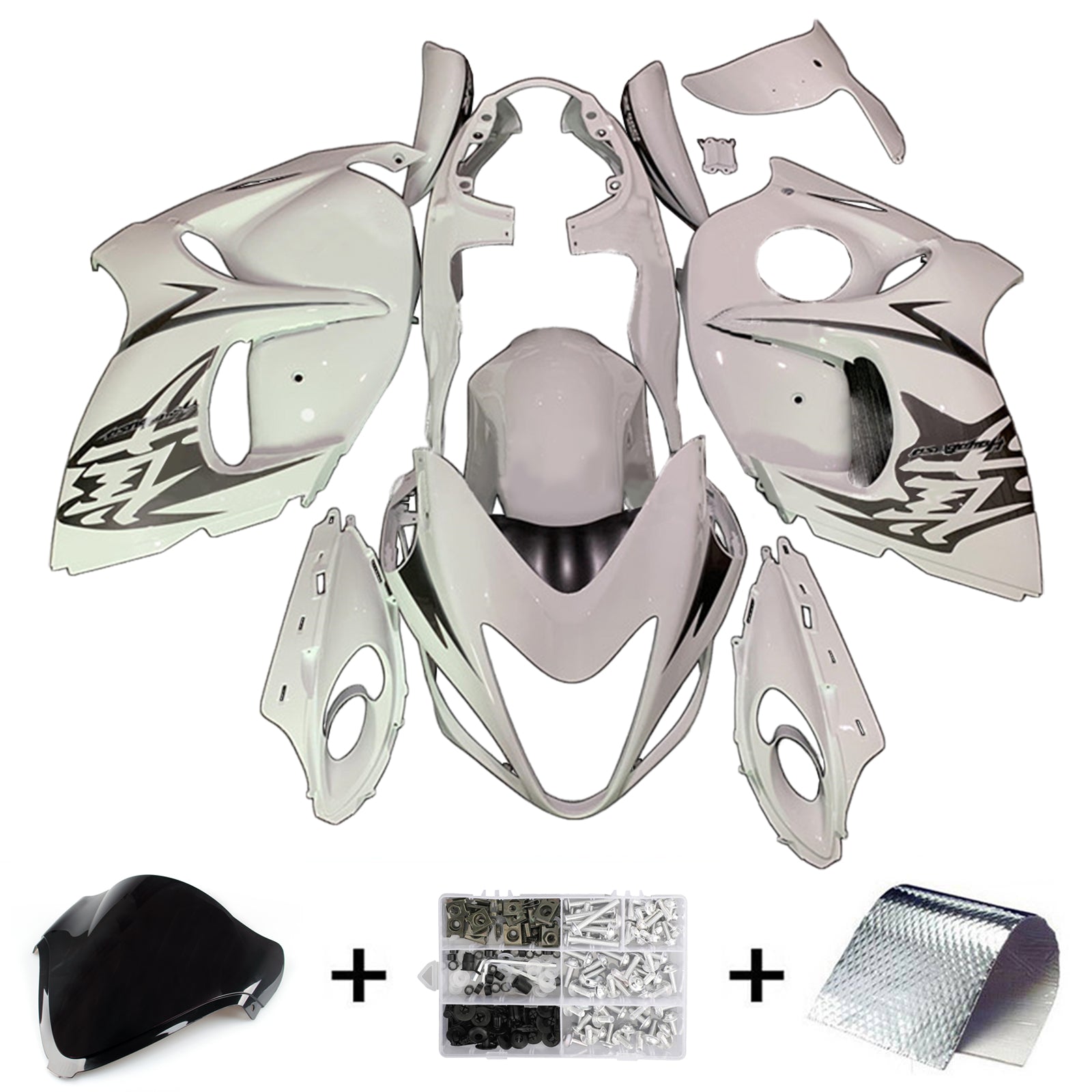 Amotopart 2008-2020 Suzuki Hayabusa GSX1300R Kit de carénage blanc