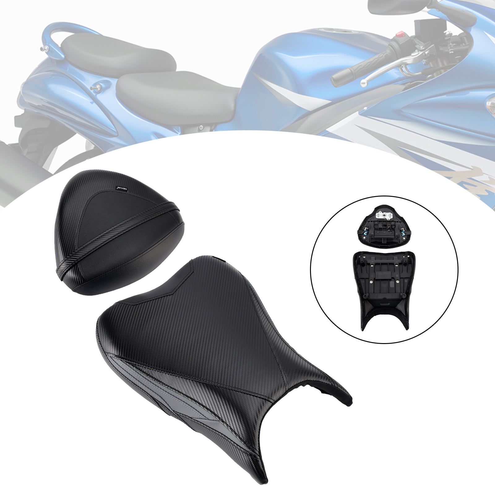 22-24 Suzuki Hayabusa Gsx1300R Driver&Passenger Seat Kit Cushion Black2