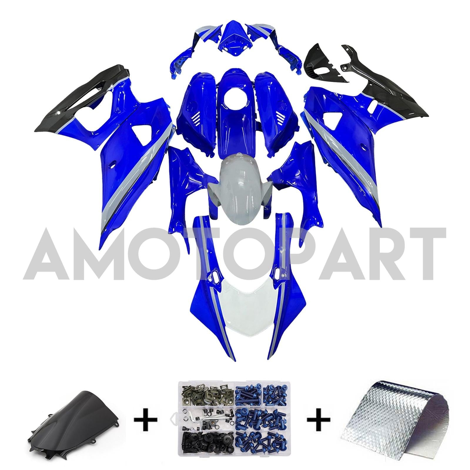Amotopart 2021-2025 Yamaha YZF-R7 Blue Grey Fairing Kit