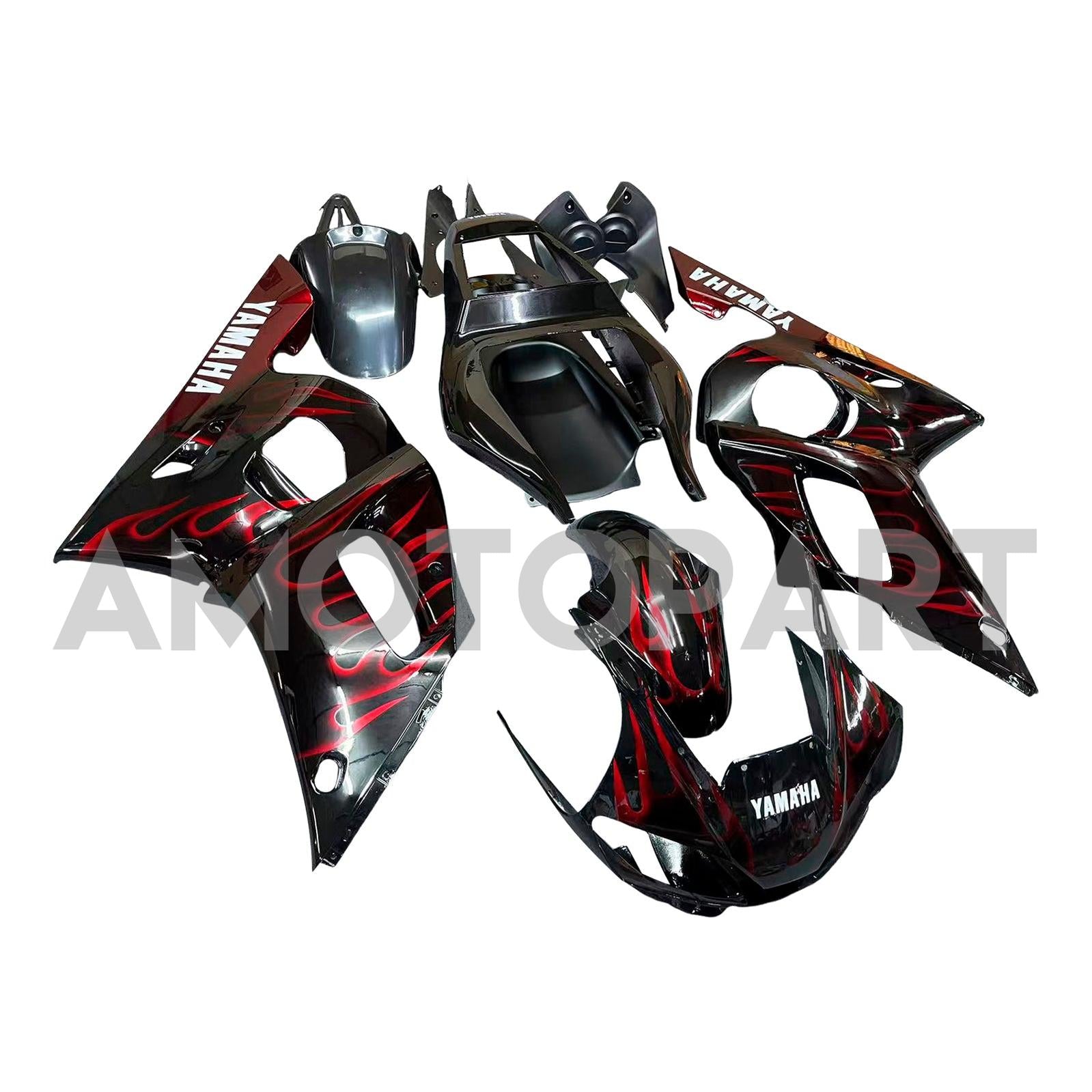 Amotopart 1998-2002 Yamaha YZF 600 R6 Black Red Fairing Kit