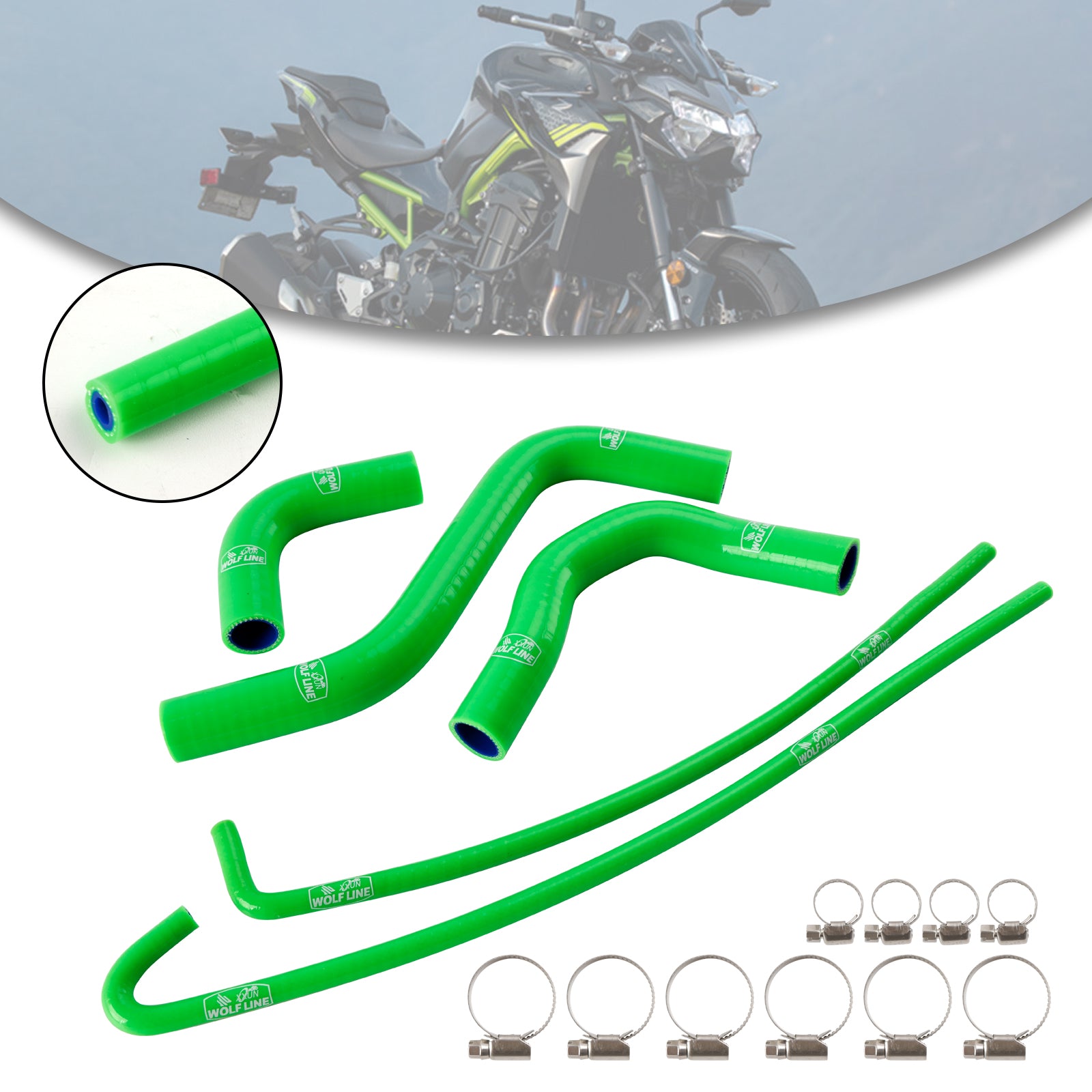 2017-2024 Kawasaki Z900 Silicone Radiator coolant Hose kit