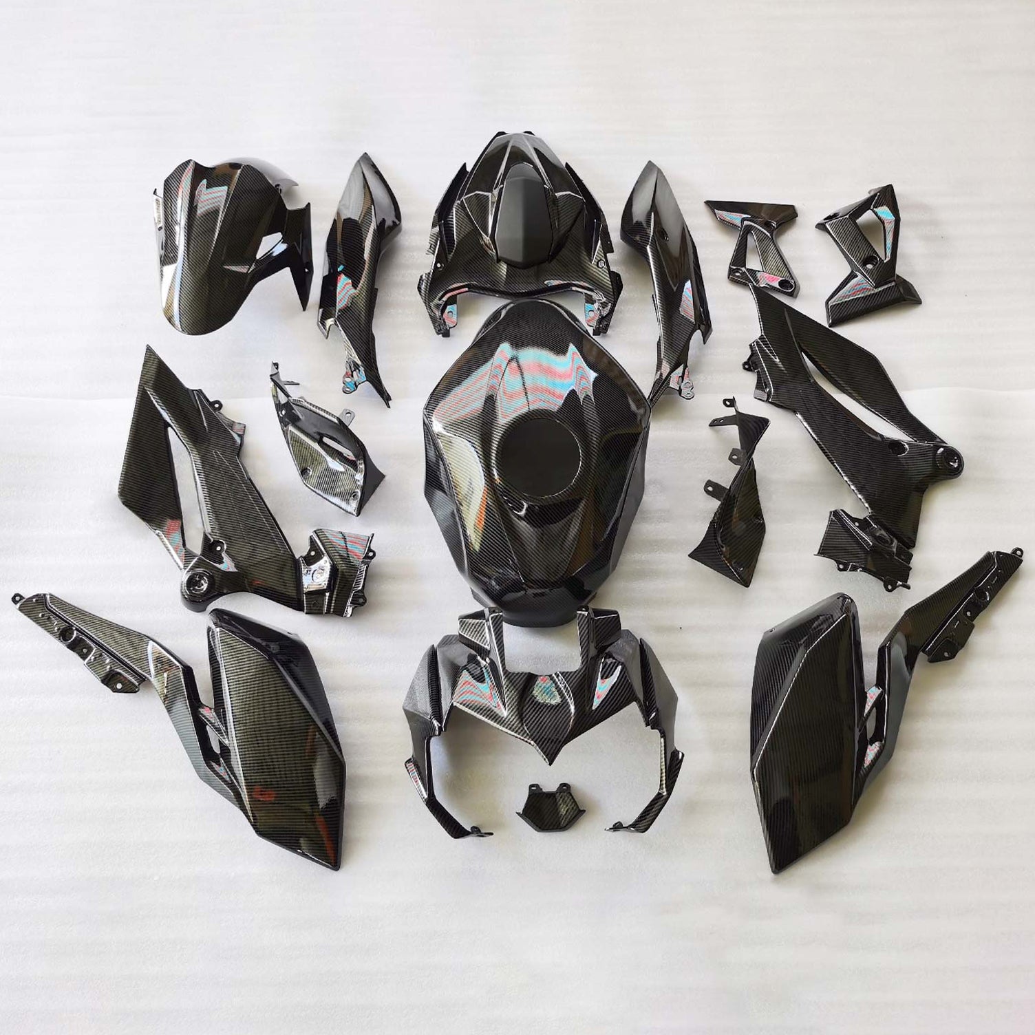 Amotopart 2018-2024 Z400 Kawasaki Carbon Fiber Black Fairing Kit