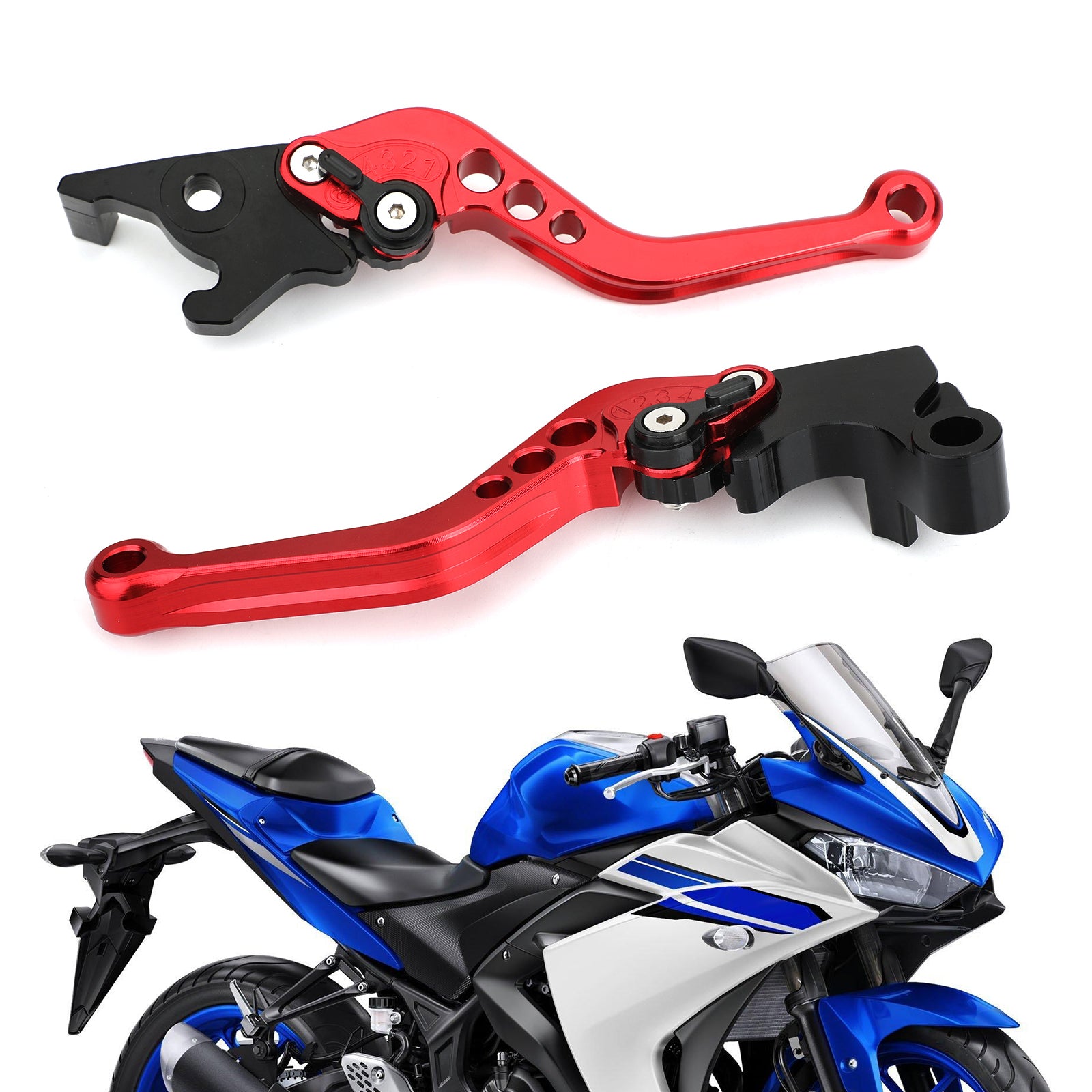 ヤマハ 15-17 YZF R3 MT 03 25 & 14-17 YZF R25 ブレーキ クラッチ レバー シルバー