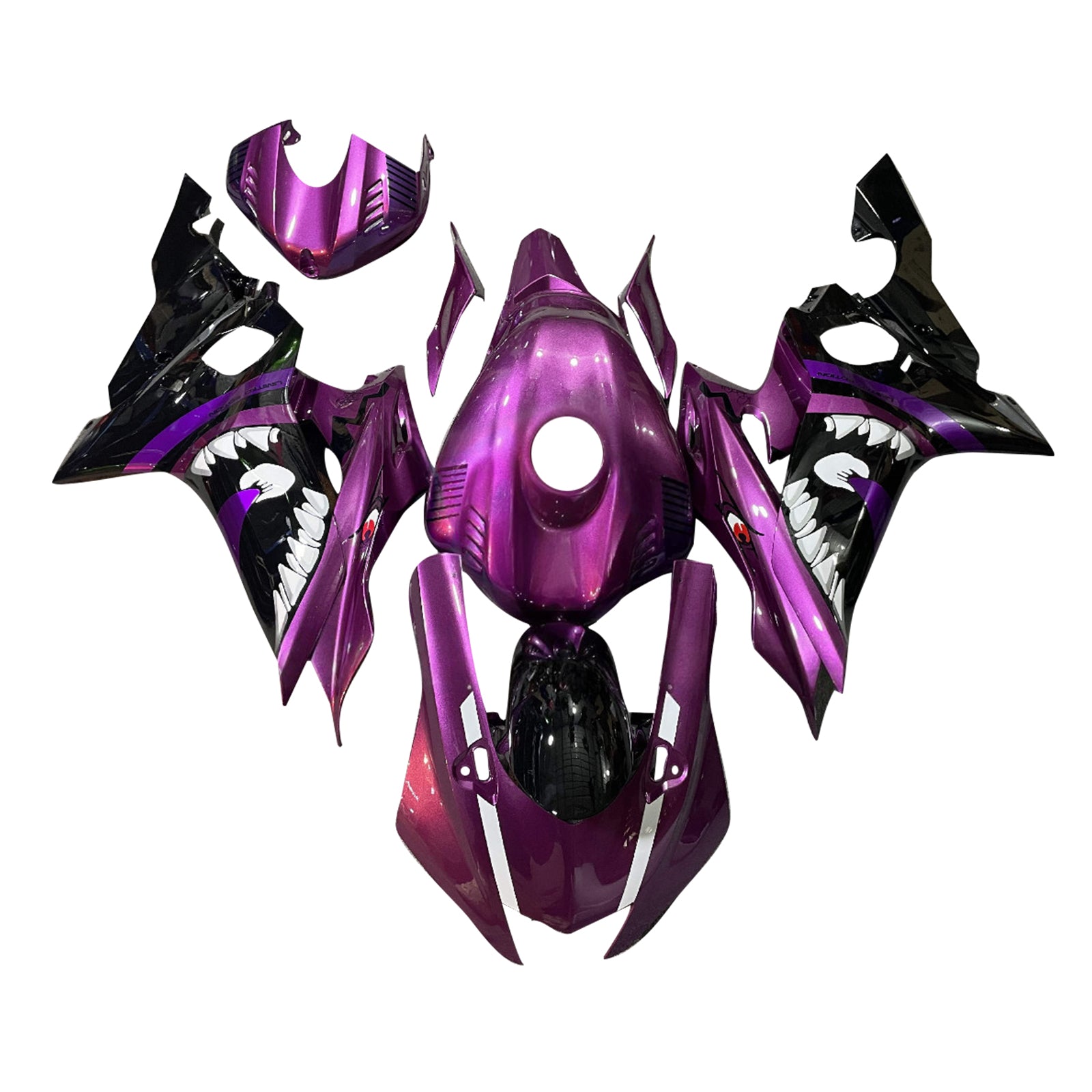 Amotopart 2017-2023 Yamaha YZF-R6 Purple Black Fairing Kit