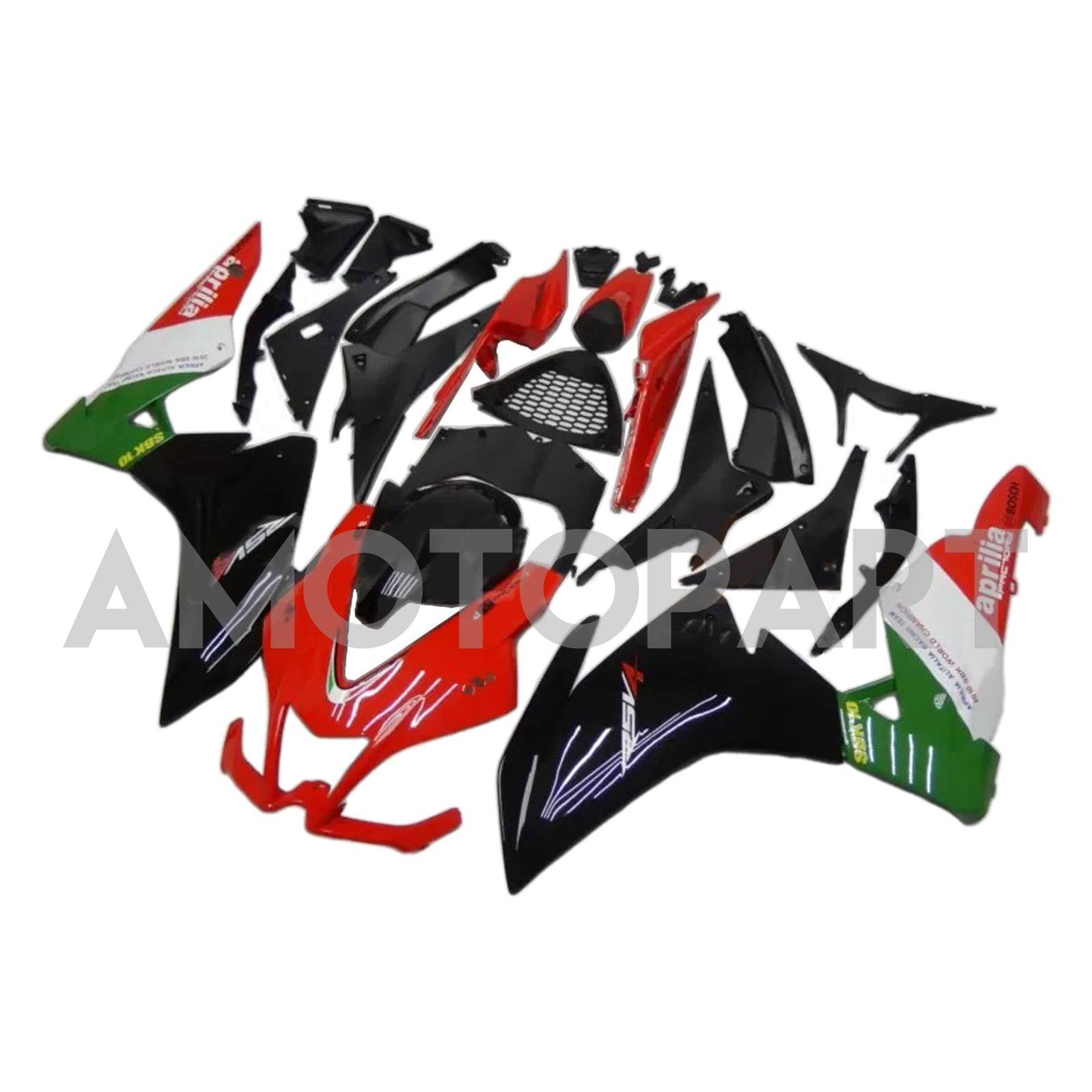 Amotopart 2009-2015 RSV4 1000 Aprilia Red&Green Style1 Fairing Kit