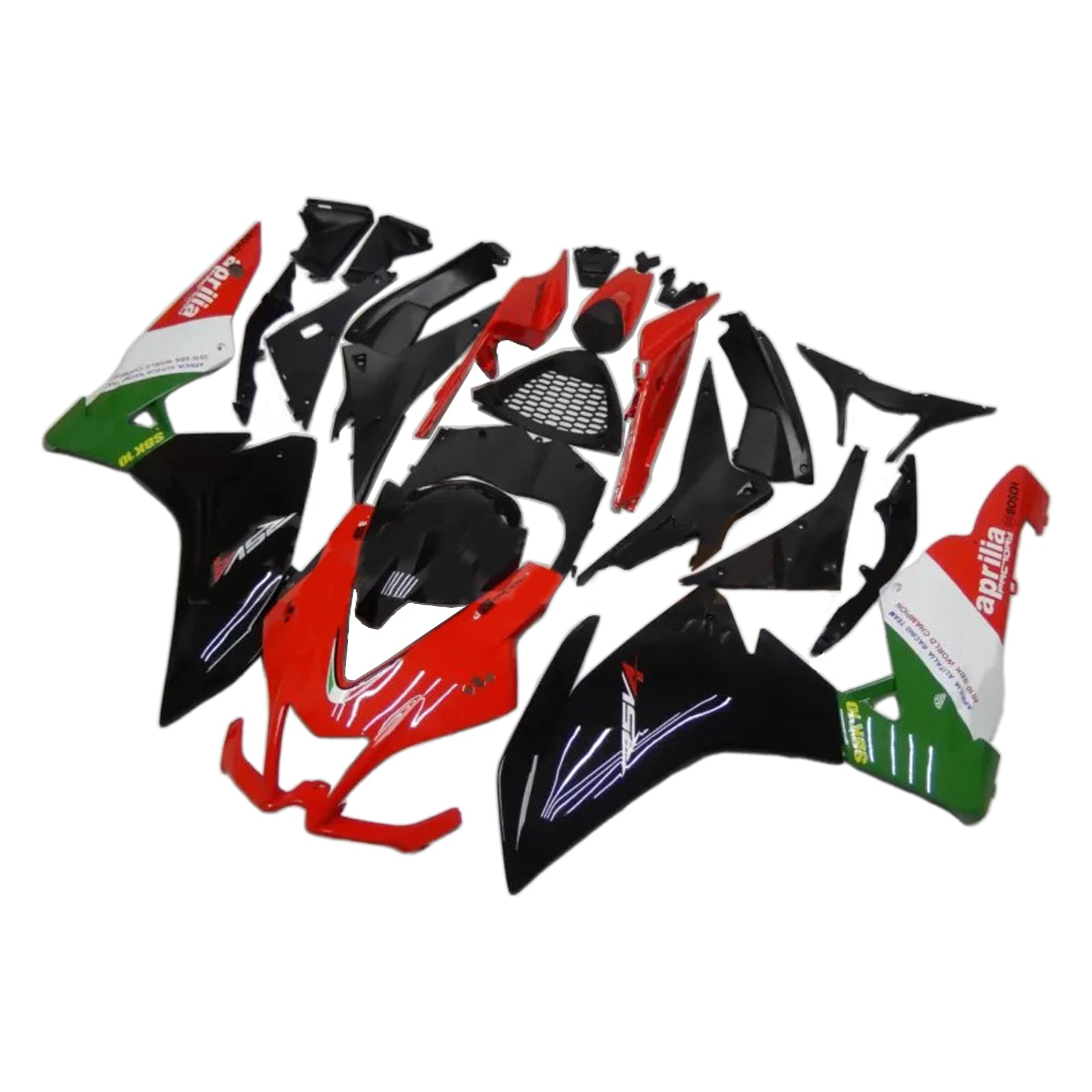 Amotopart 2009–2015 RSV4 1000 Aprilia Red&amp;Green Style1 Verkleidungsset