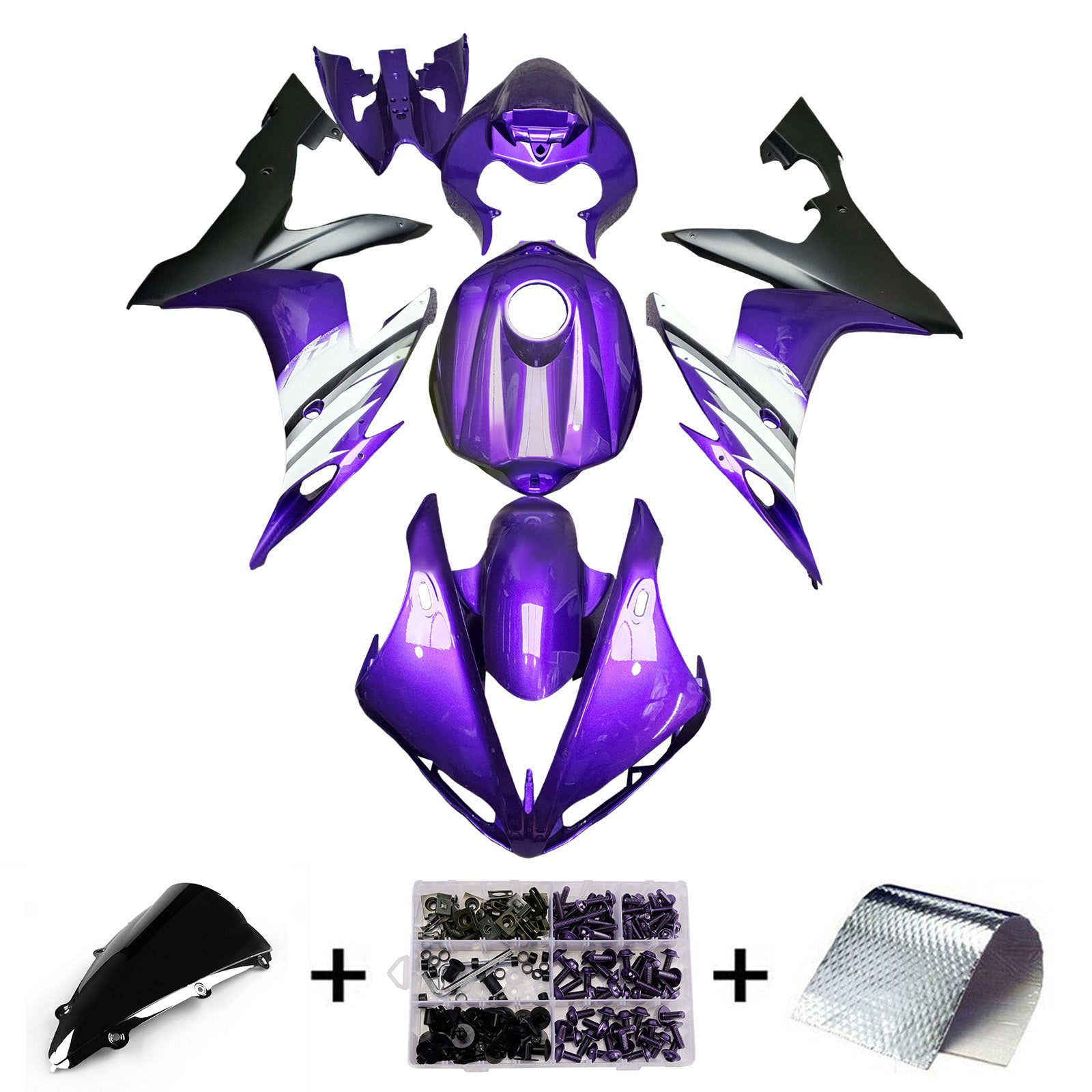 Amotopart 2004-2006 Yamaha YZF-R1 Purple Fairing Kit