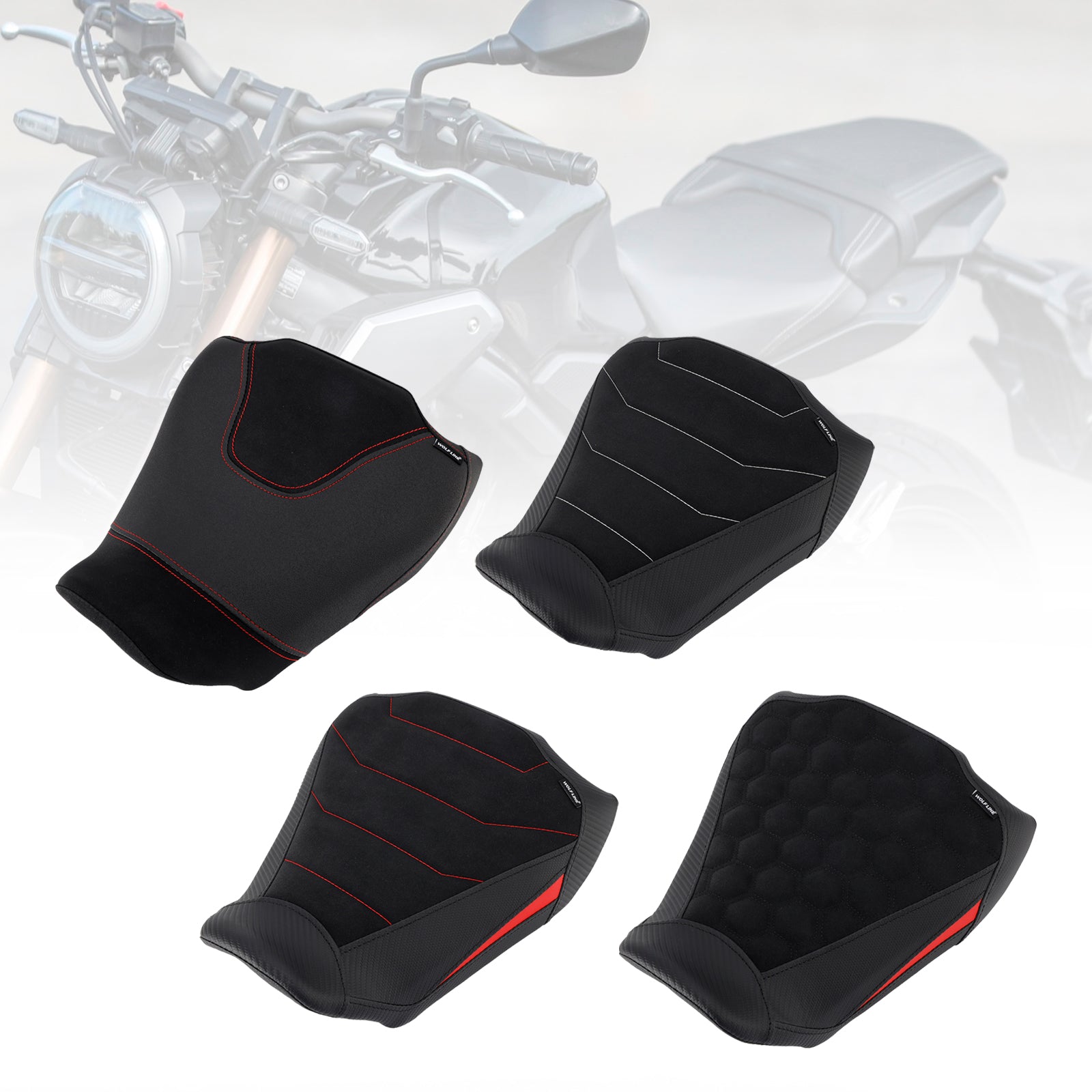 24-25 RedB Honda Cb650R Cbr650R Front Driver Raider Seat Pillion Saddle Reda