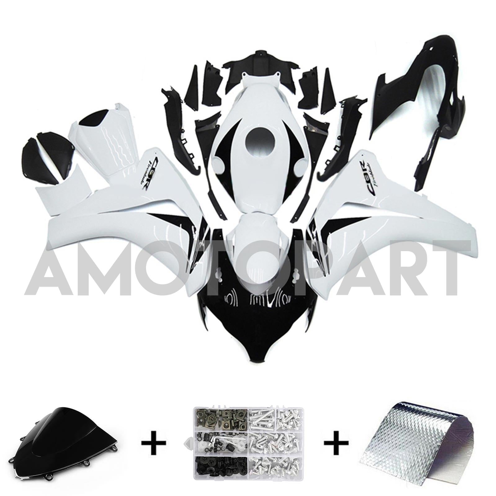 Amotopart 2008-2011 Honda CBR1000RR White&Black Fairing Kit