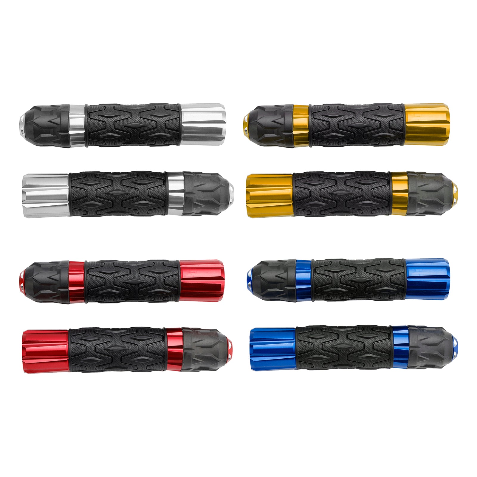 7/8"/22Mm Motorcycle Handle Bar Hand Grips Cnc Universal Red For Motorcycles Silver