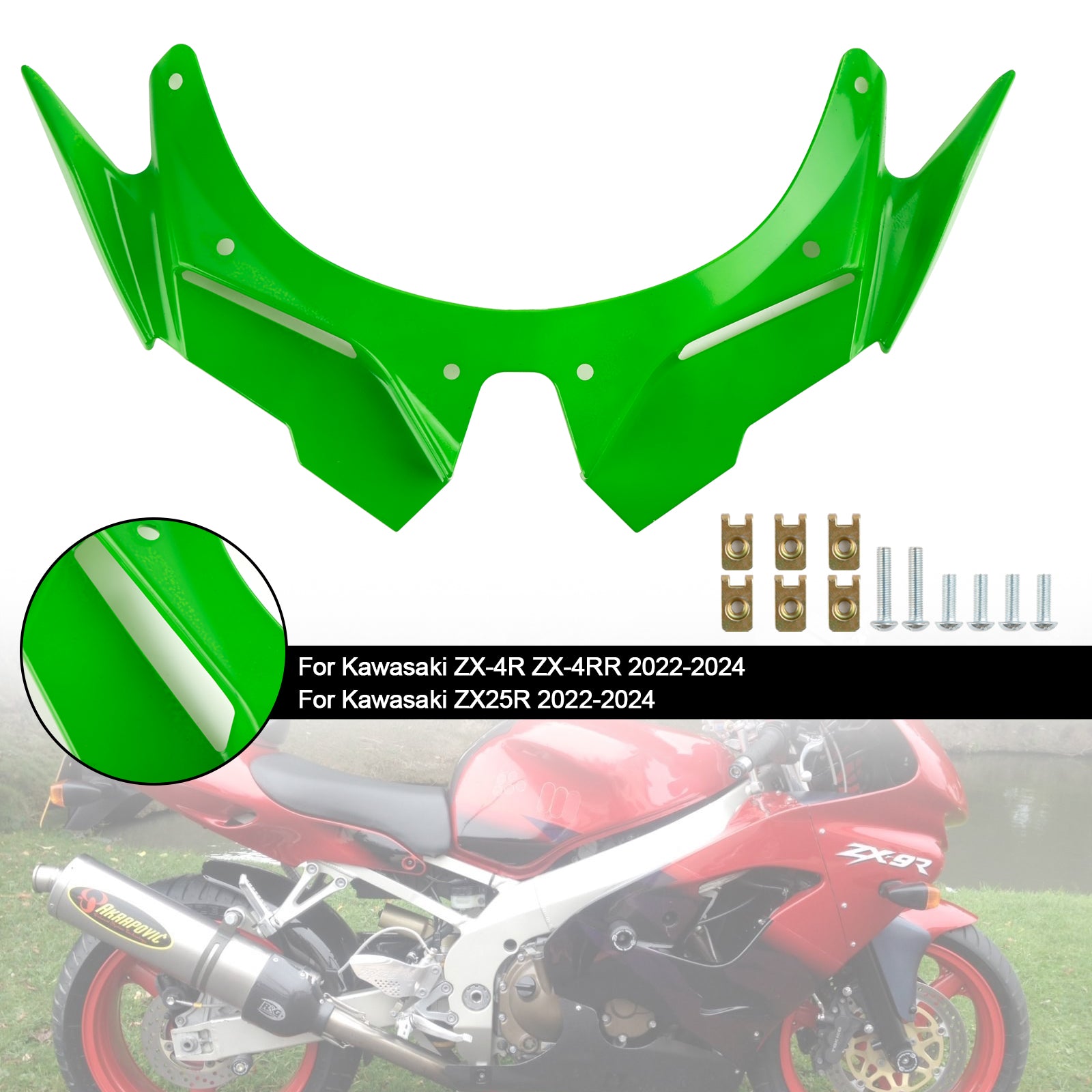 フロントフェアリングウイングビークシェルカバー Kawasaki ZX4R ZX4RR ZX25R 22-24