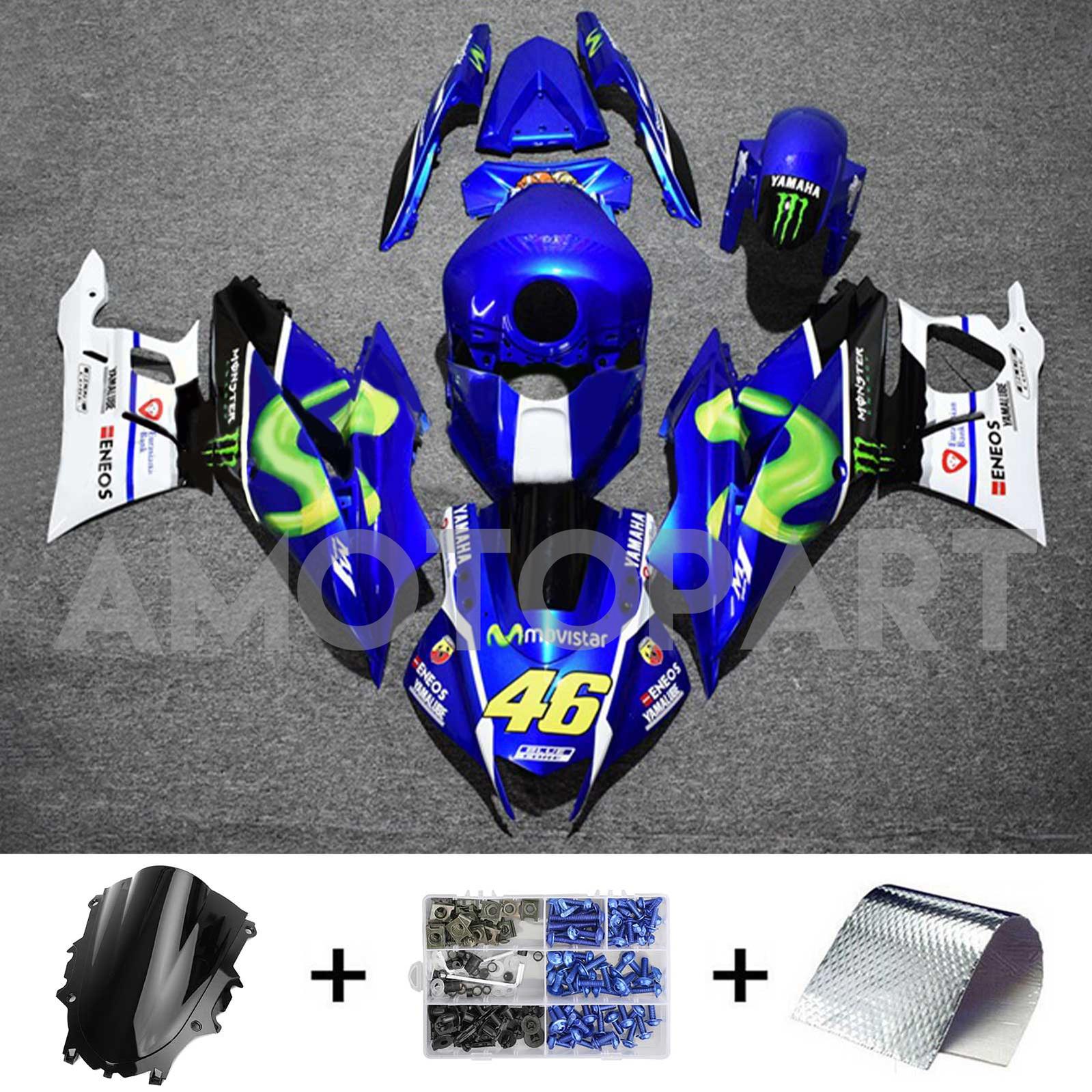 Amotopart 2022-2024 Yamaha YZF-R3 R25 Blue Style5 Fairing Kit