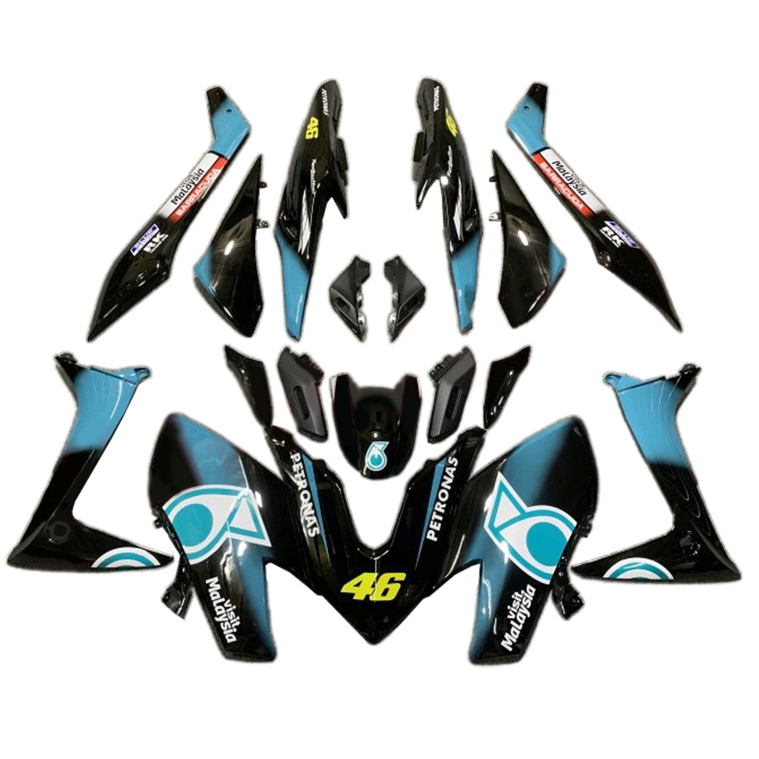 Amotopart 2019-2021 Yamaha TMAX560 Black Blue Fairing Kit