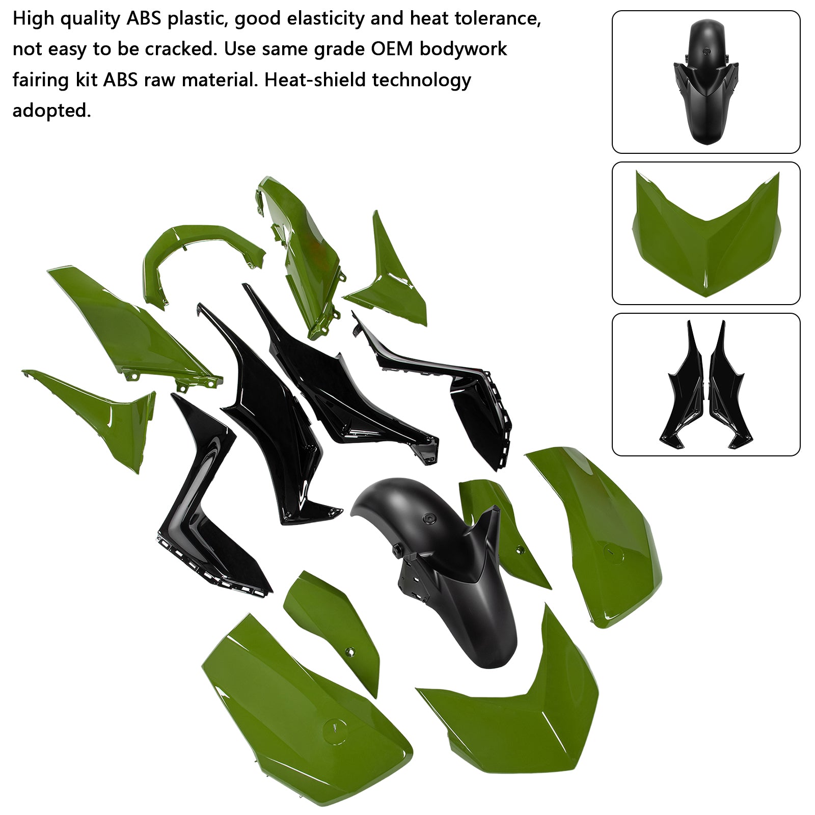 Amotopart 2023-2024 Yamaha X-MAX 300 Glossy Black Green Fairing Kit