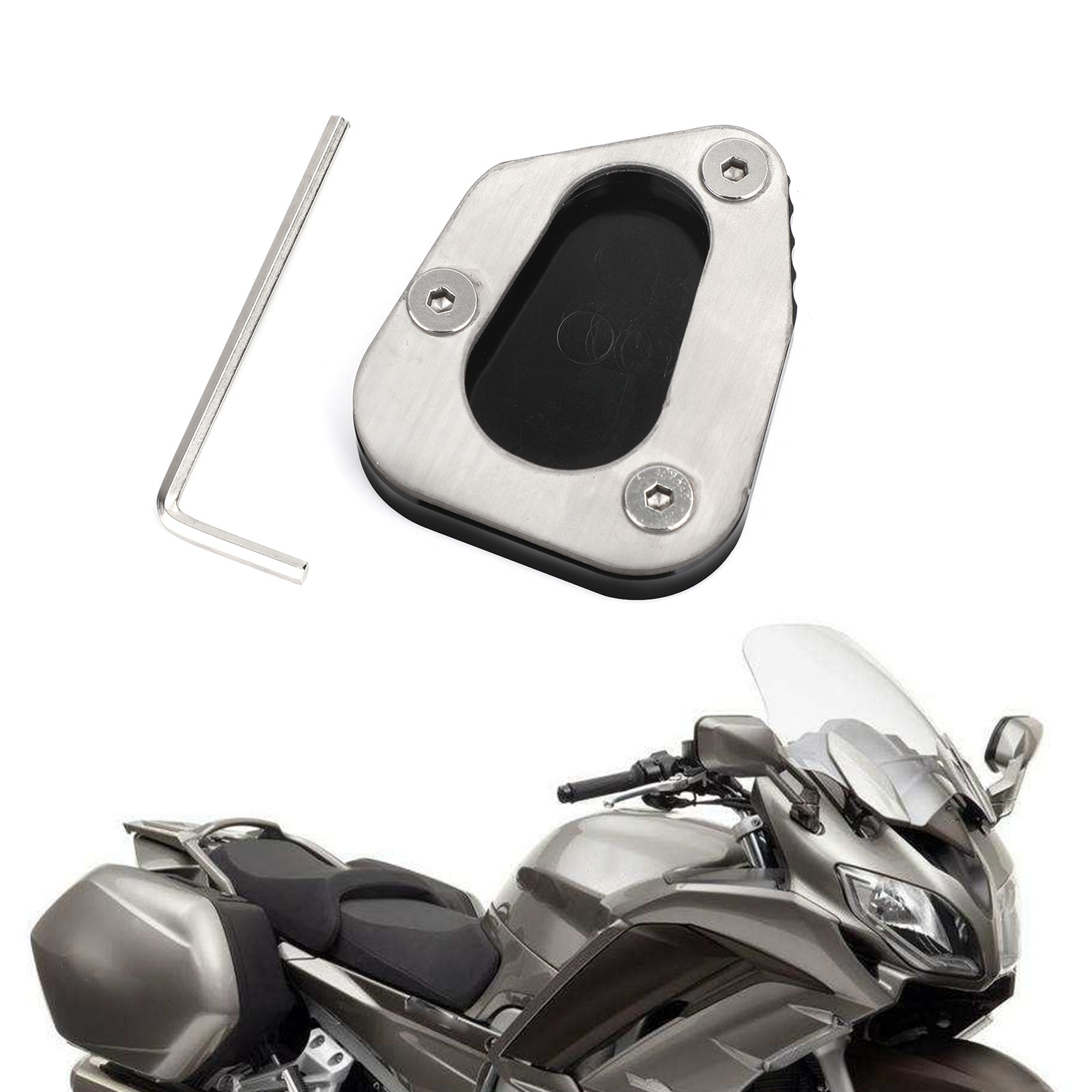 06-17 YAMAHA FJR1300 Kickstand Sidestand Enlarge Plate Pad Black