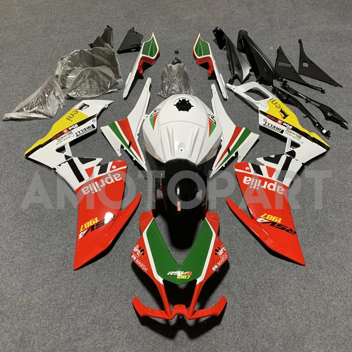 AMOTOPART 2012-2016 APRILIA RS4 125 50 VIT RÖD BLACK FAIRING KIT