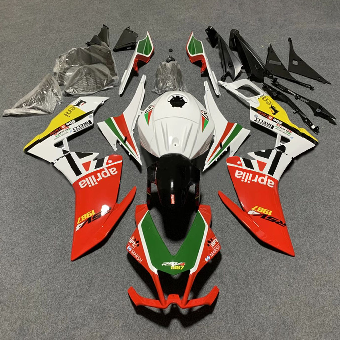 Amotopart 2012-2016 Aprilia RS4 125 50 Kit de carenado blanco rojo negro