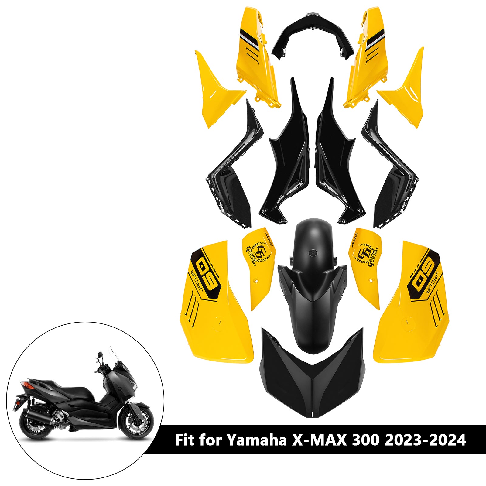 Amotopart 2023-2024 Yamaha X MAX 300 Verkleidungssatz