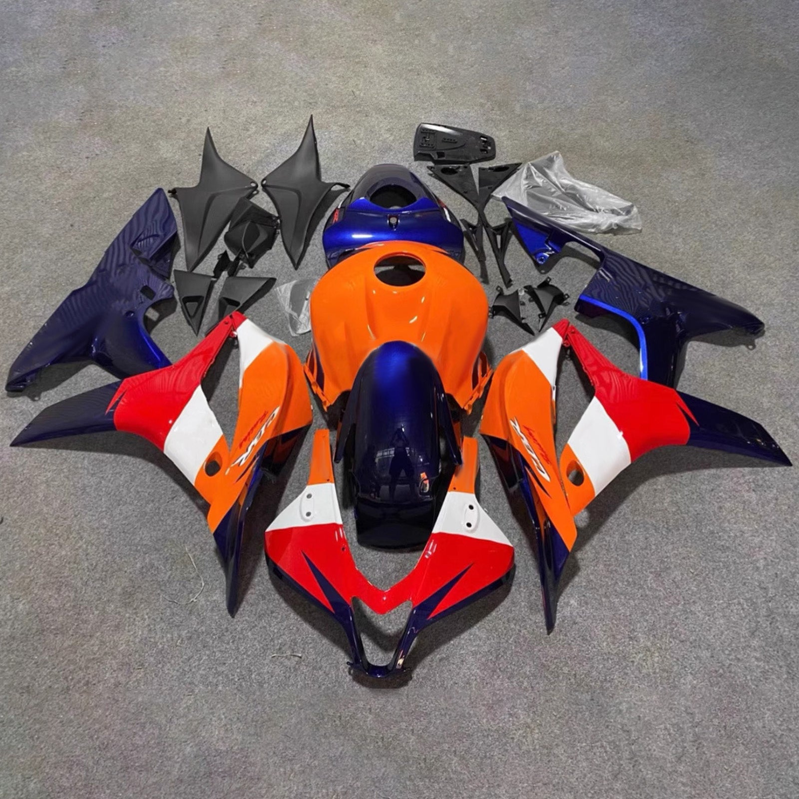 Amotopart 2007-2008 Honda CBR600RR Orangeb Red Fairing Kit