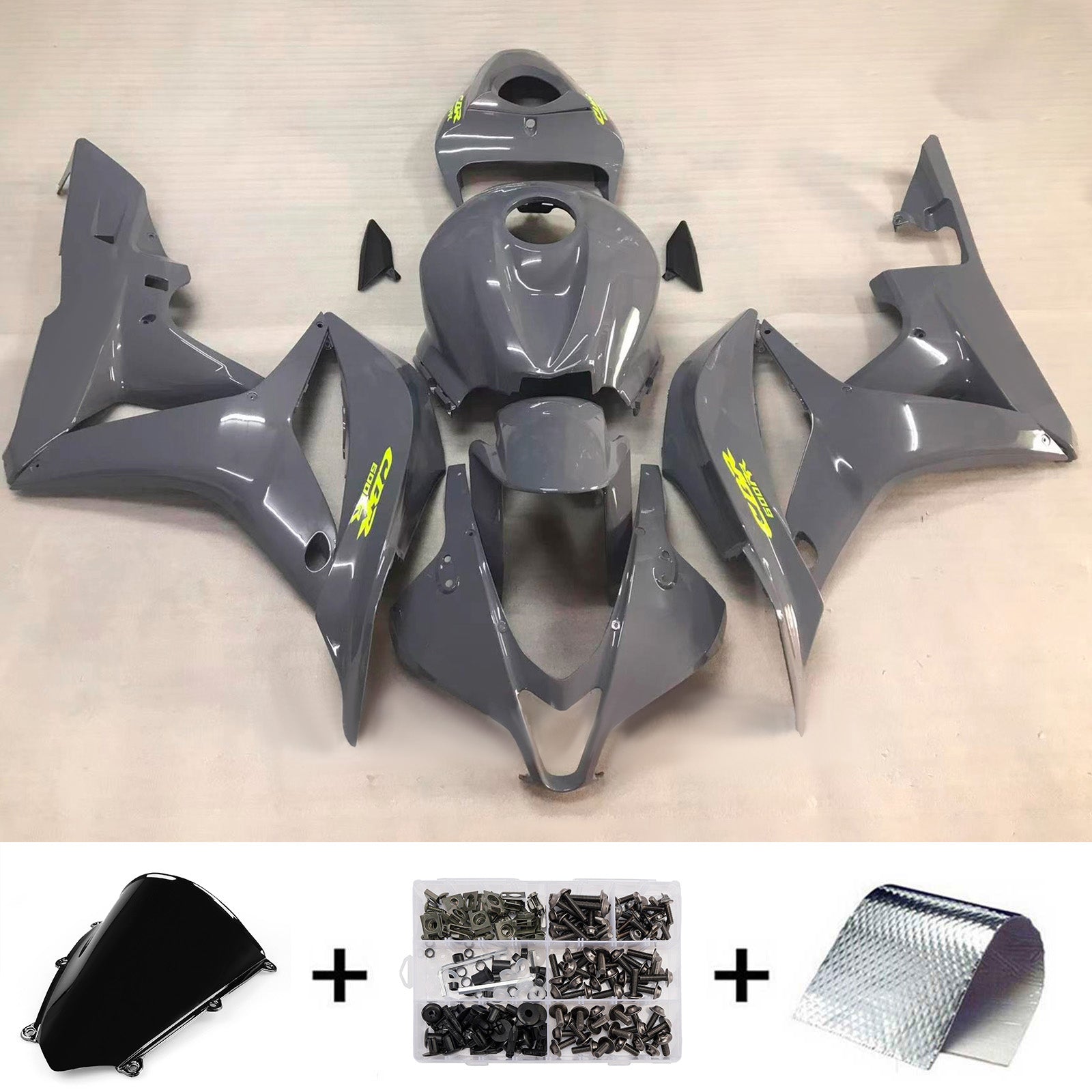 Amotopart 2007-2008 Honda CBR600RR Grey Fairing Kit
