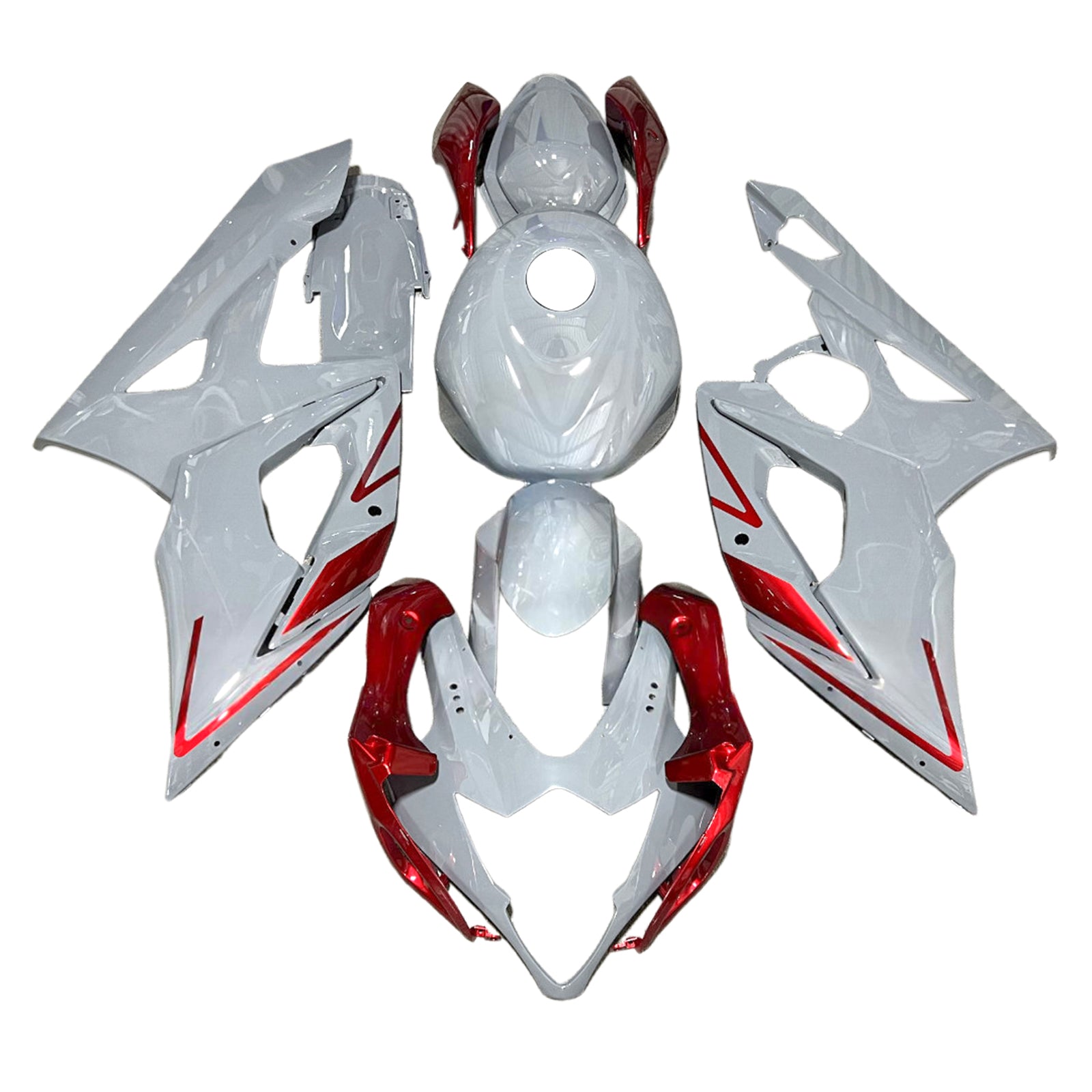 Amotopart 2005-2006 Suzuki GSXR1000 Gray Red Fairing Kit