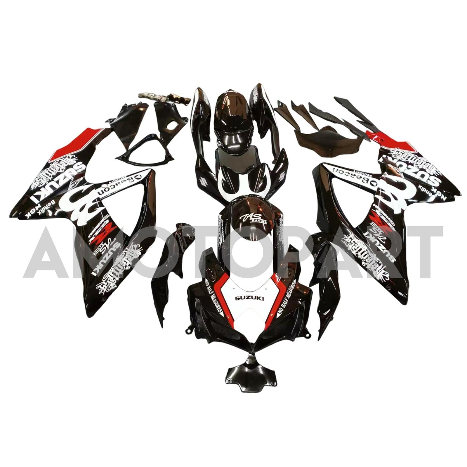 Amotopart 2008-2009 Suzuki GSXR 600/750 Black Fairing Kit