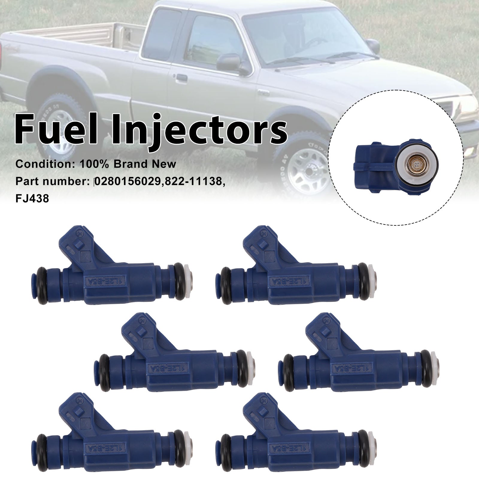 Mercury Mountaineer Ford Ranger Explorer 6PC 822-11138 Inyectores de combustible 0280156029