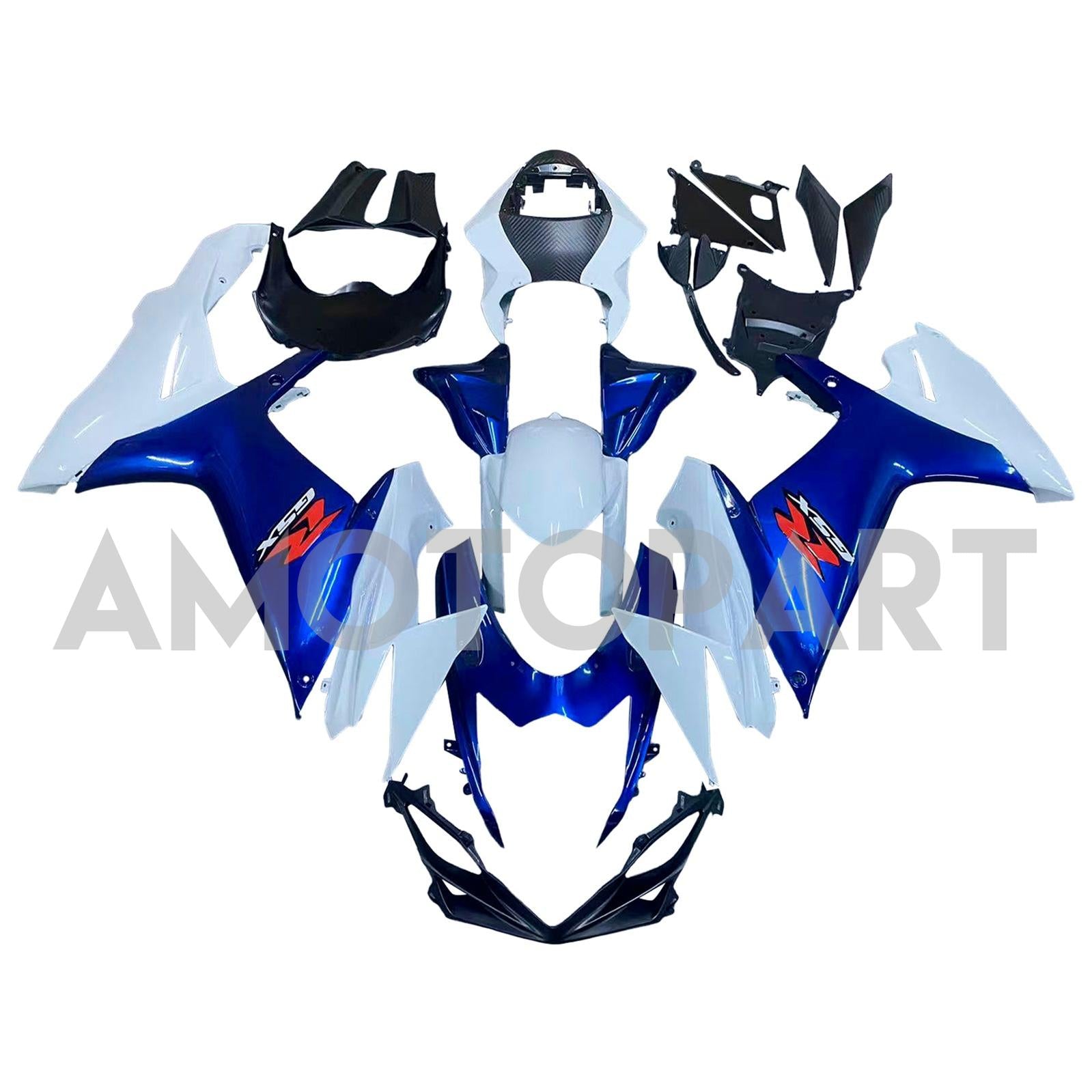 Amotopart 2011-2025 Suzuki GSXR 600/750 White Blue Fairing Kit