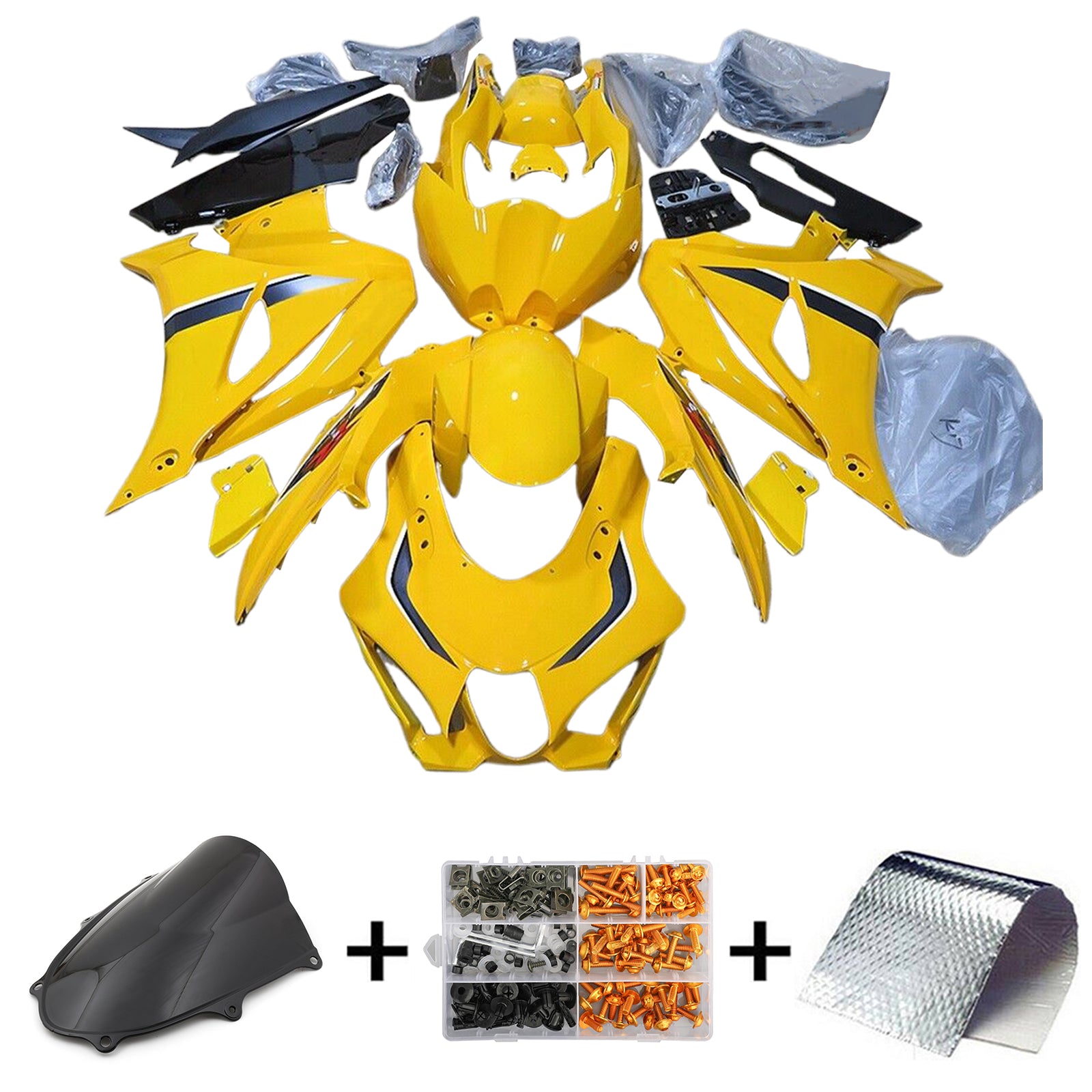 Amotopart 2017-2024 K17 GSXR1000 Suzuki Yellow Fairing Kit