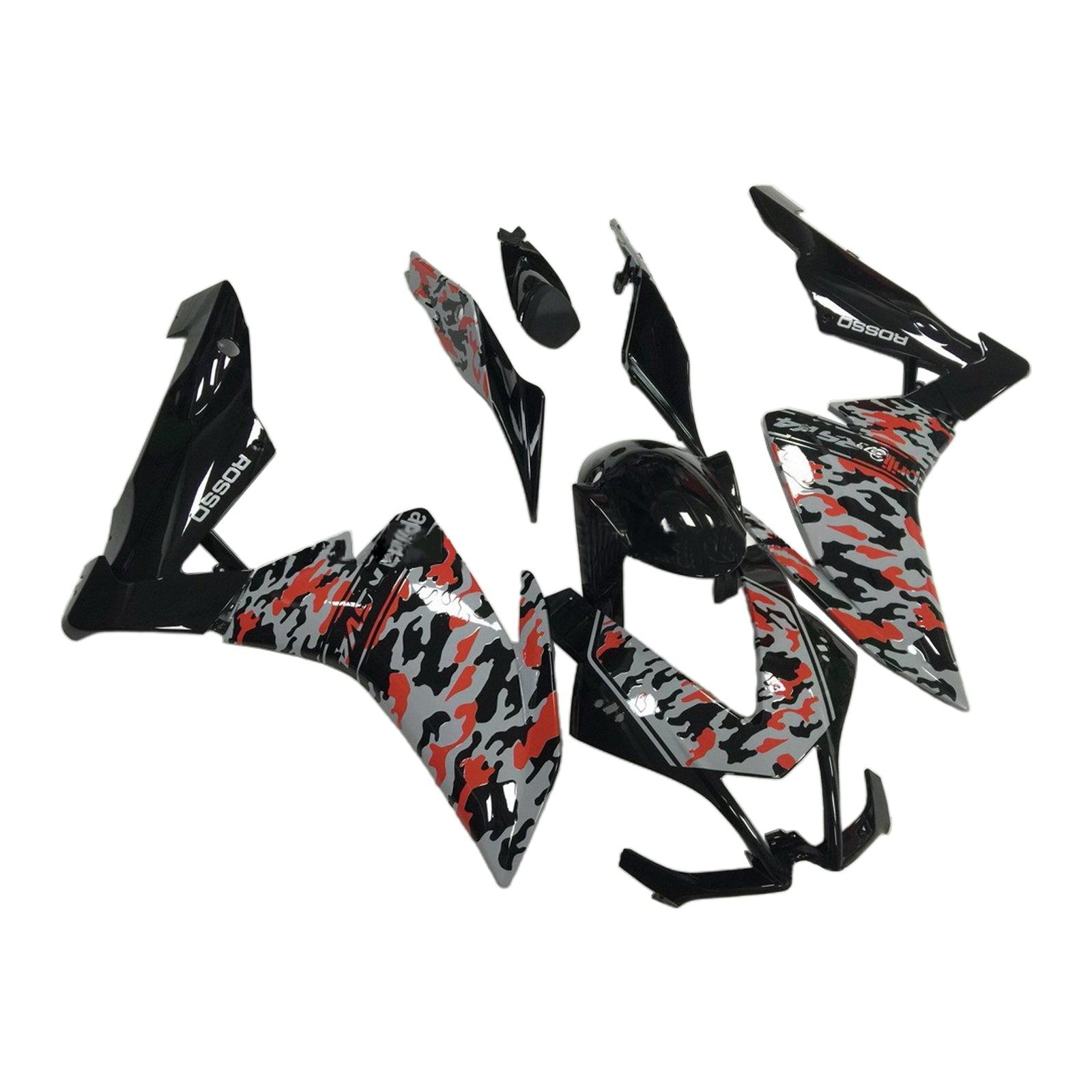 Amotopart 2009–2015 RSV4 1000 Aprilia Rot und Grau Camo Verkleidungsset