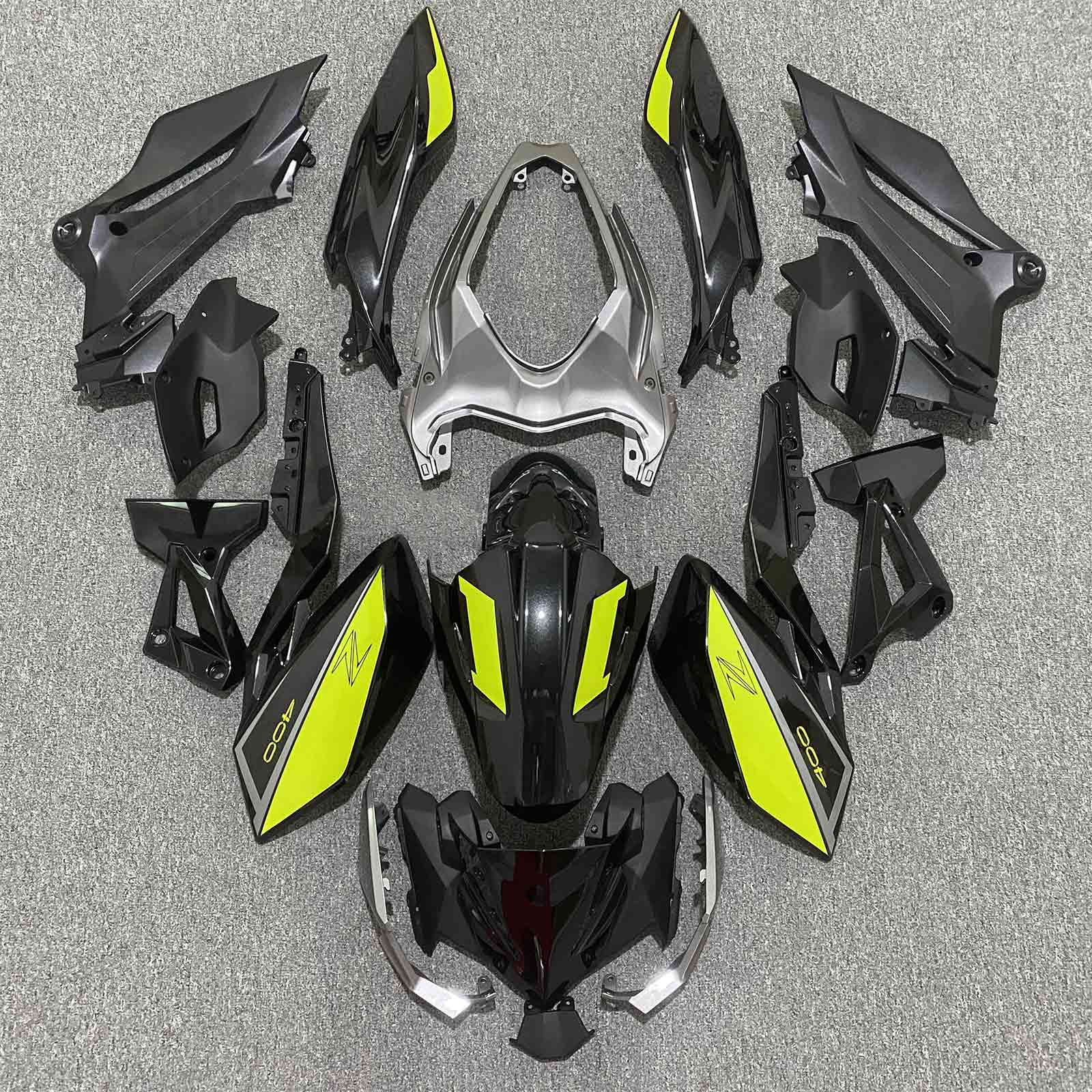 Amotopart 2018-2024 Z400 Kawasaki Black Yellow Style3 Fairing Kit