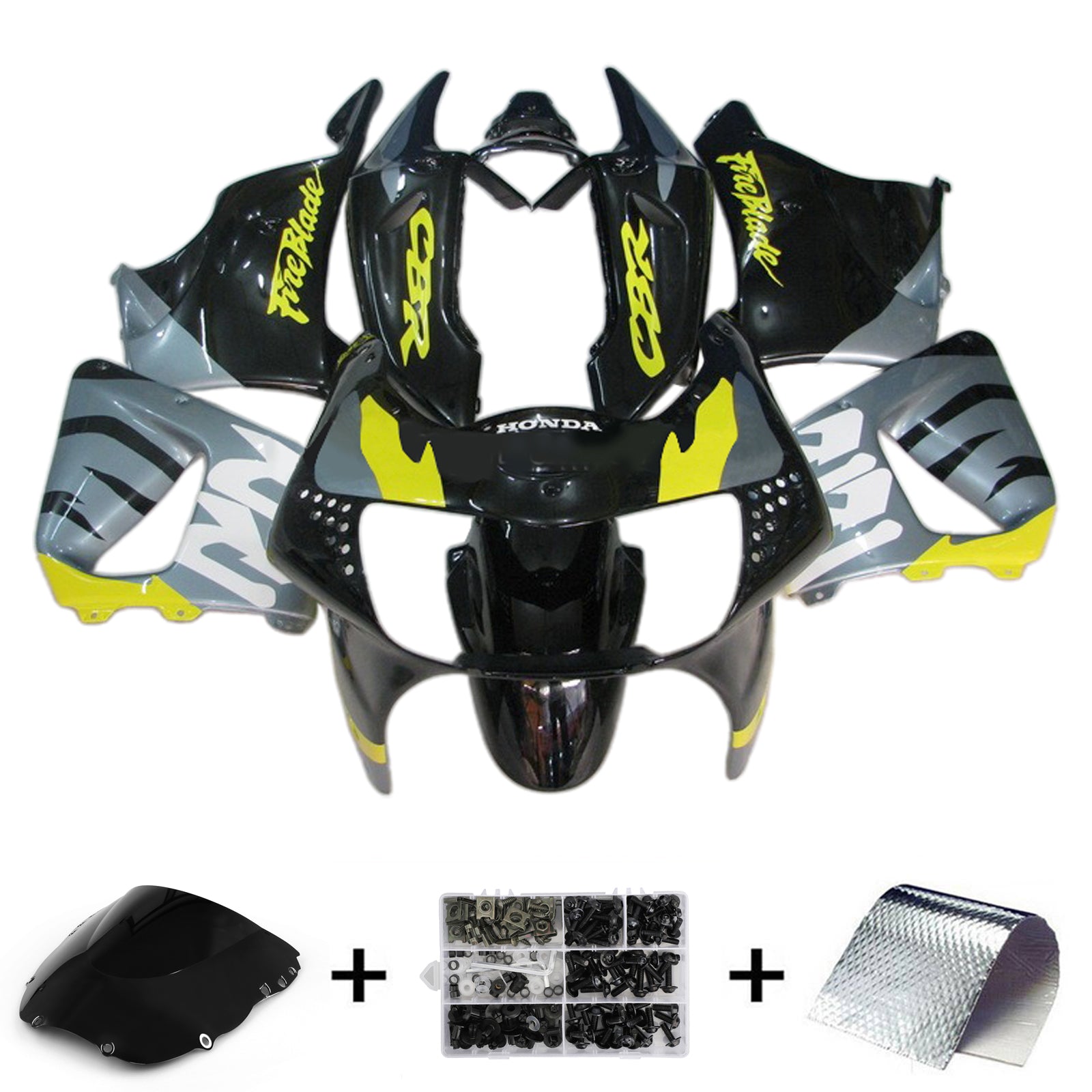 Amotopart 1998-1999 Honda CBR900RR 919 Black Gray Fairing Kit