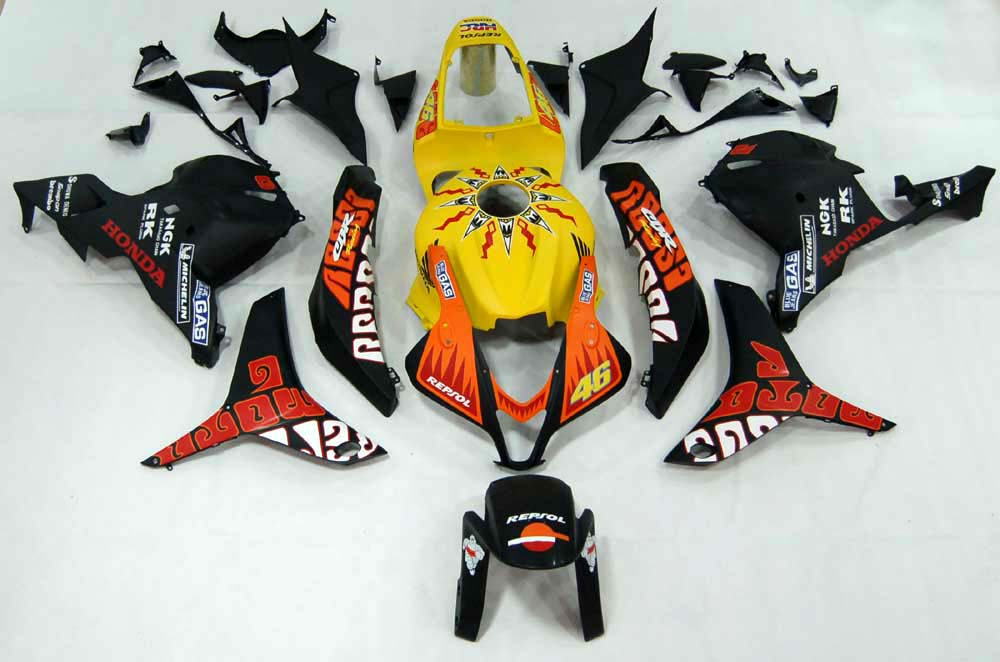 Kit carena Amotopart 2009-2012 Honda CBR600RR giallo e arancione