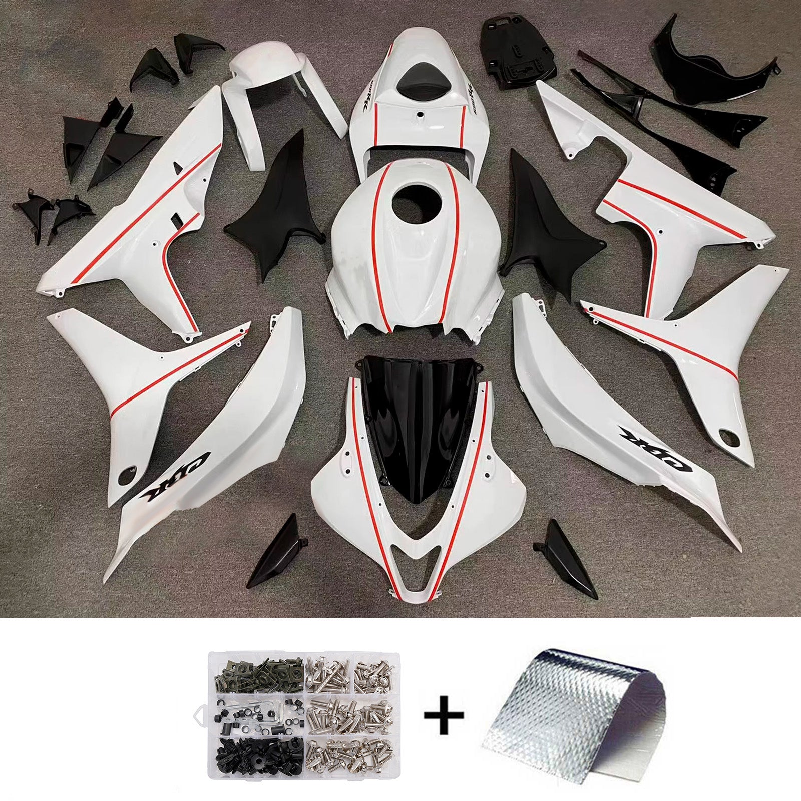 Amotopart 2007-2008 Honda CBR600RR White Fairing Kit
