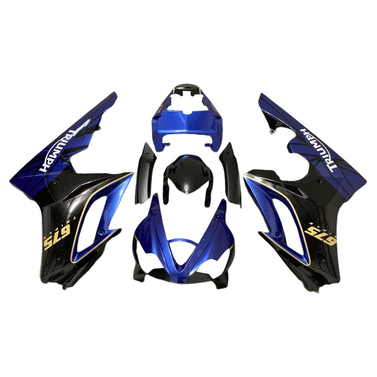 Amotopart 2009-2012 Triumph Daytona 675 Blue&Black Style1 Fairing Kit