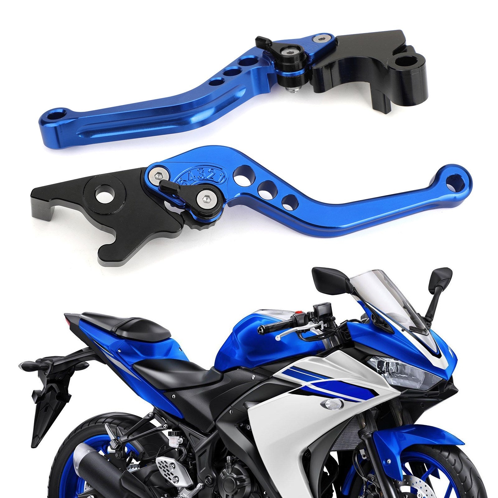 ヤマハ 15-17 YZF R3 MT 03 25 & 14-17 YZF R25 ブレーキ クラッチ レバー シルバー