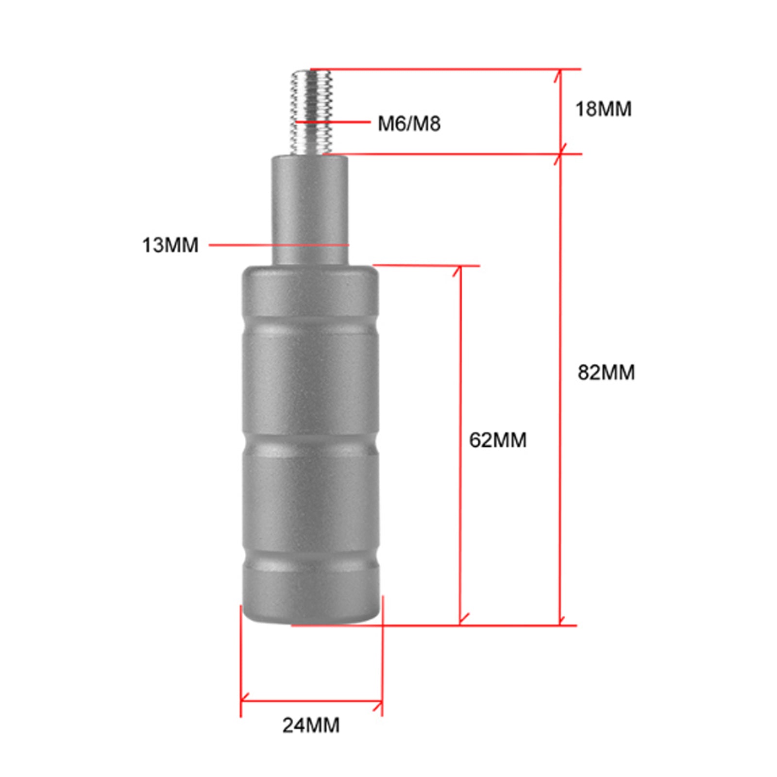 Barre de Support d'extension de Support de phare antibrouillard de phare de moto en titane M8 M6