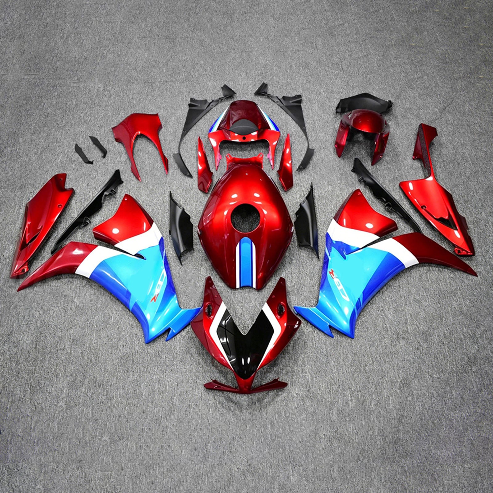 Kit de carenagem Amotopart 2012-2016 Honda CBR1000RR vermelho/azul