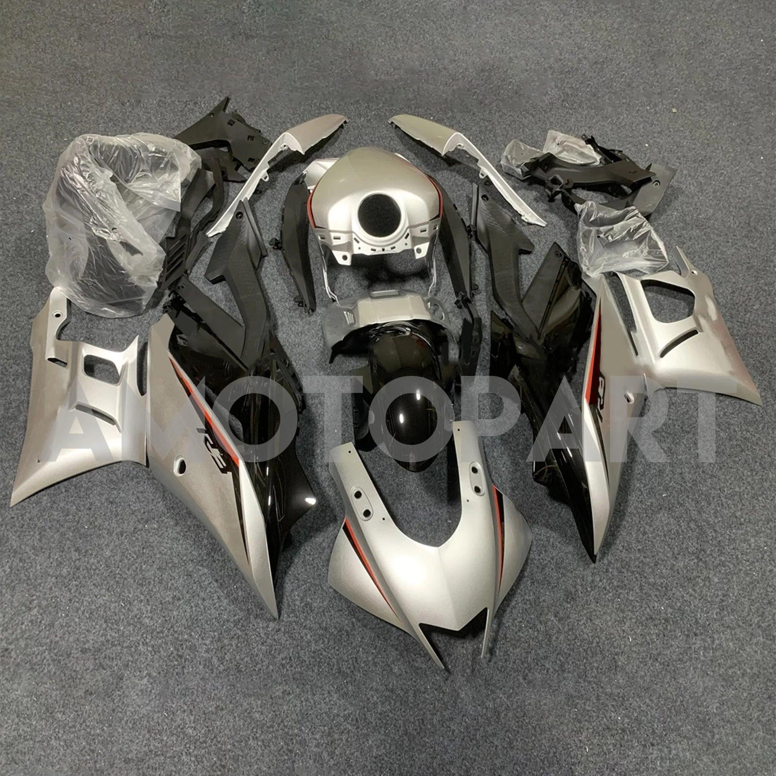 Amotopart 2022-2024 Yamaha YZF-R3 & R25 Black Silver Grey Fairing Kit